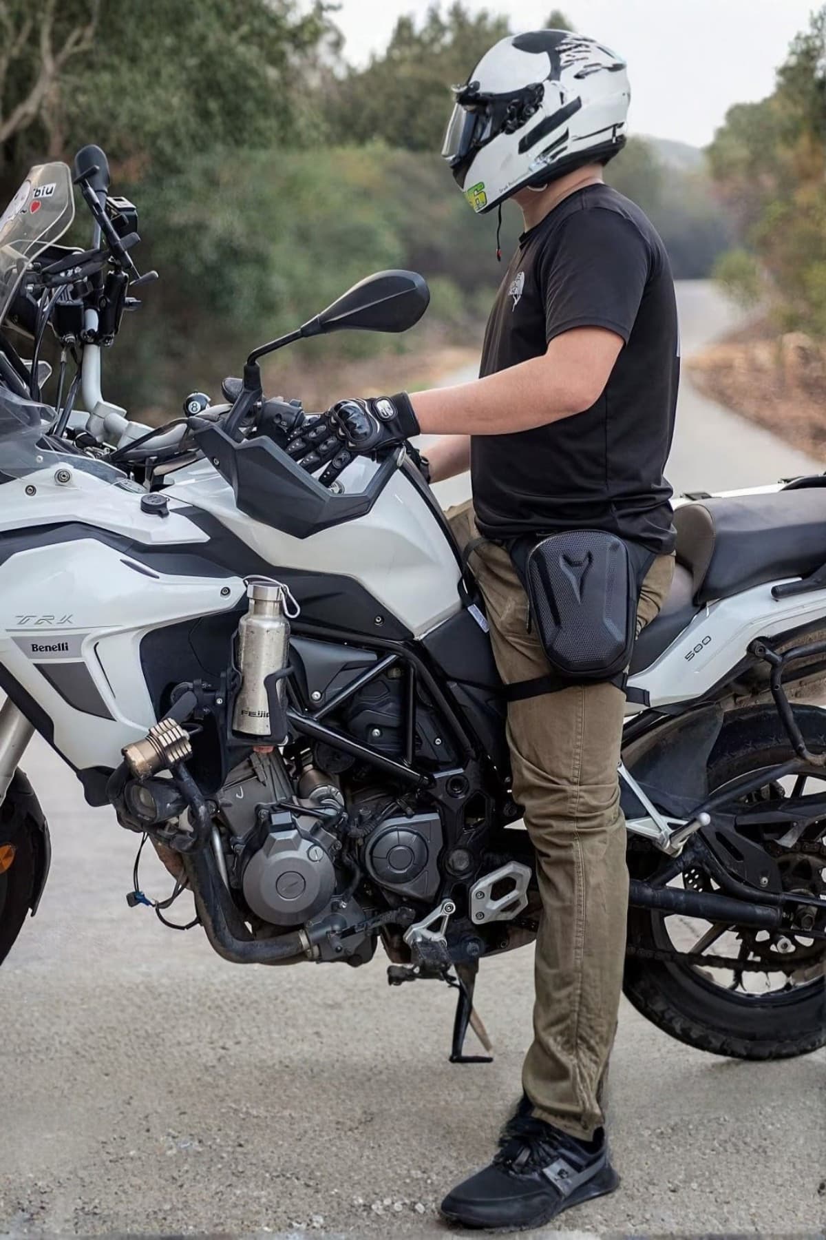 Uniseks Kabuk Korumalı Suya Dayanıklı Motorcu Bacak Çapraz Omuz Bel Çantası