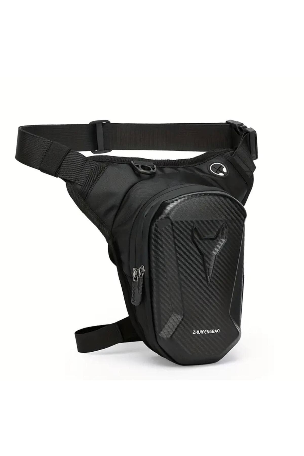 NEWISH POLO ACCESSORIES Siyah Erkek Motorcu Bacak Çantası Su Geçirmez Sert Korumalı Gece Görüşlü Outdoor Bel ve Omuz Çantası