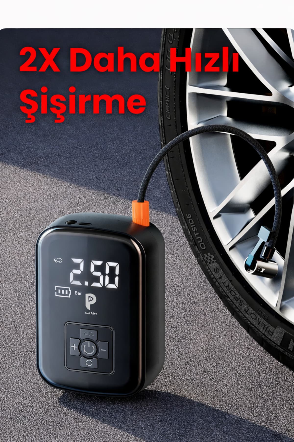 qasul WY-006 Kablosuz Dijital Hava Kompresörü 150 PSI Taşınabilir Şarjlı Lastik Şişirme Pompası LED Işıklı