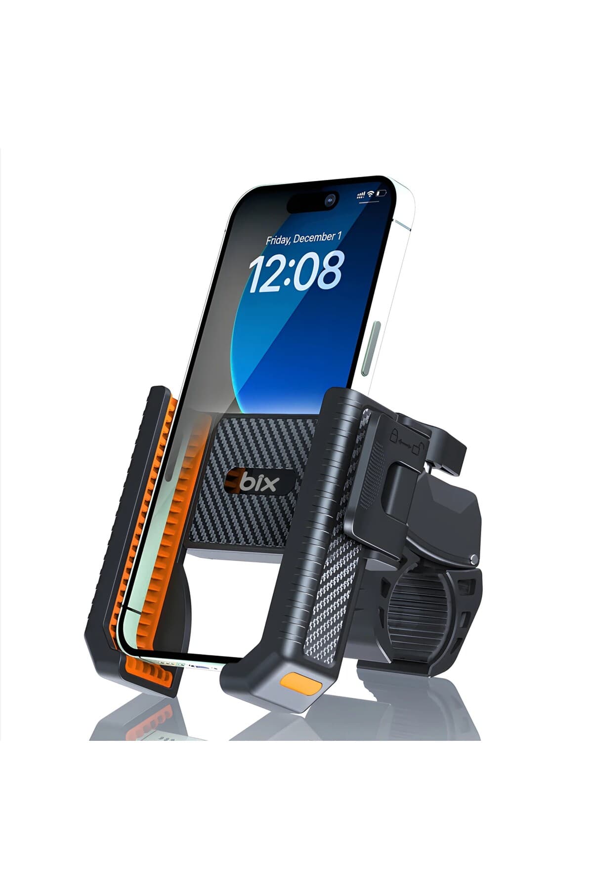 BPH01 Gidon Bağlantılı 360° Dönebilen Titreşim Önleyici Bisiklet ve Motosiklet Telefon Tutucu
