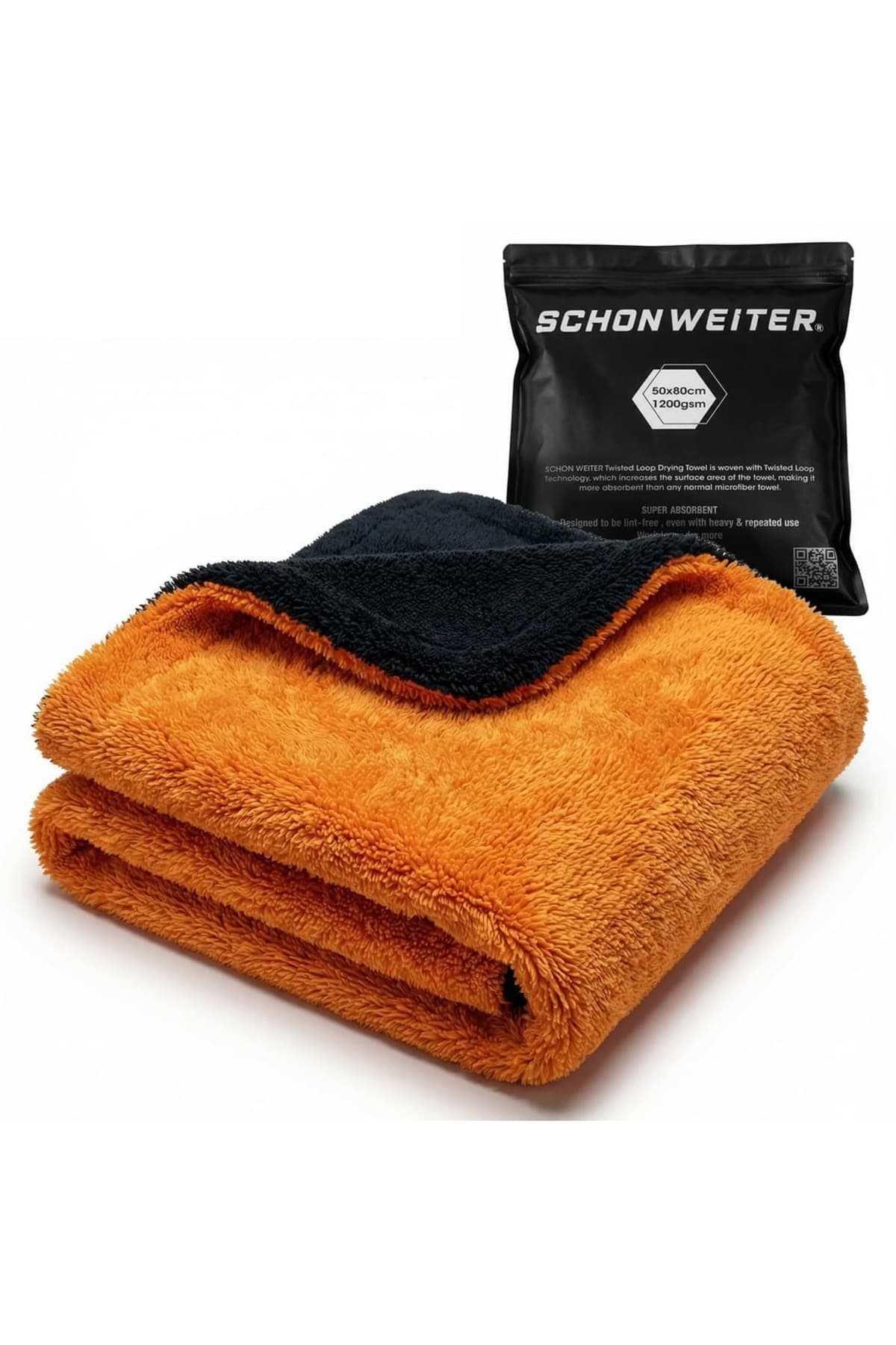 SCHON WEITER Extra Emici Premium Mikrofiber Twist Oto Kurulama Havlusu 1200 GSM – 50x80 - Schön weiter