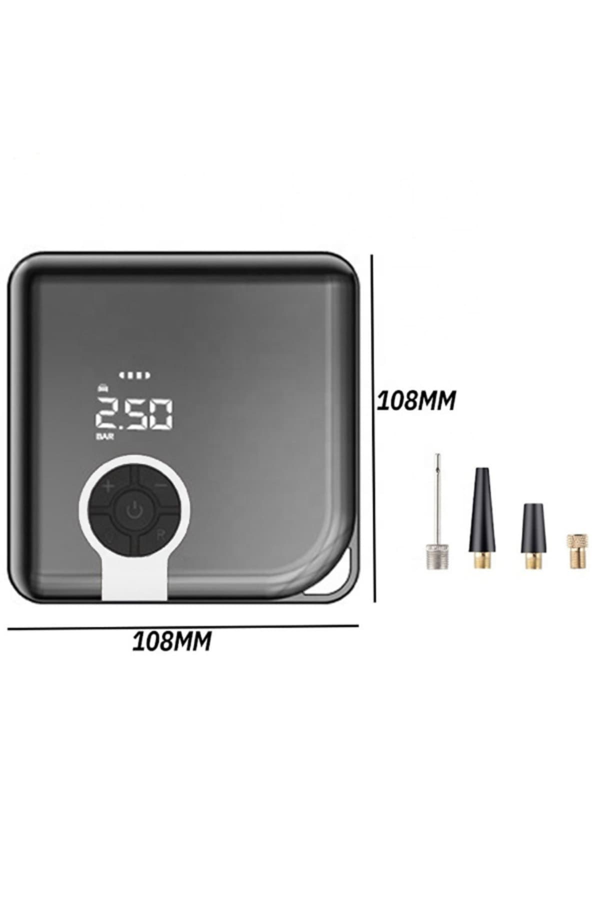 yusa stores Taşınabilir Şarjlı Hava Kompresörü - 4000mAh Powerbankli Dijital Lastik Şişirme Pompası - Oto/Bisiklet