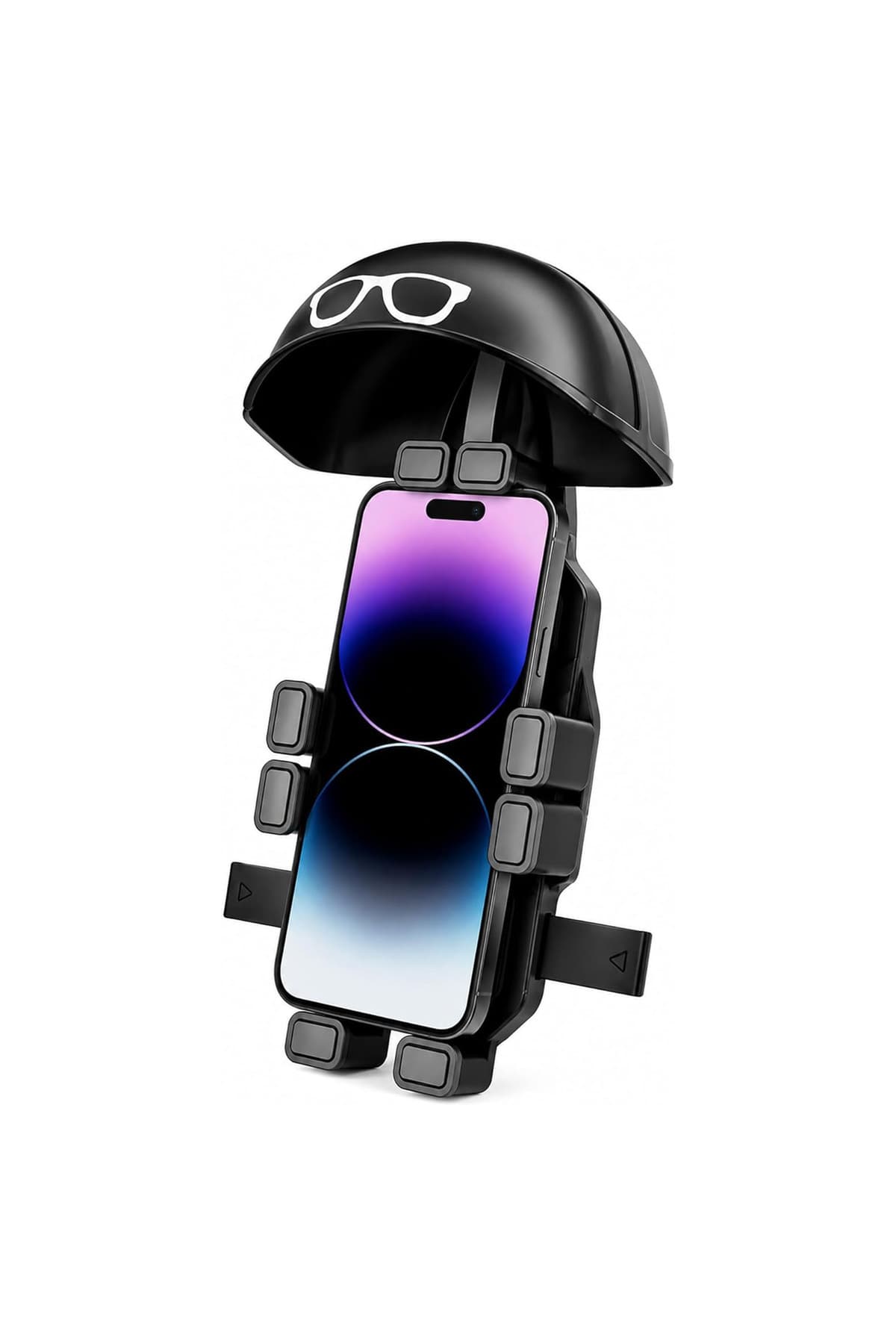 Titreşim Önleyici Otomatik Tuşlu Bisiklet Scooter ATV Tüm Motosikletler İçin Telefon Tutucu Şapkalı Dikiz Ayna Ve Gidon Bağlantılı Telefon Tutucu Motor Tutacağı Motor Tutacak Güçlü Tutuş 12.5Cm X 21Cm