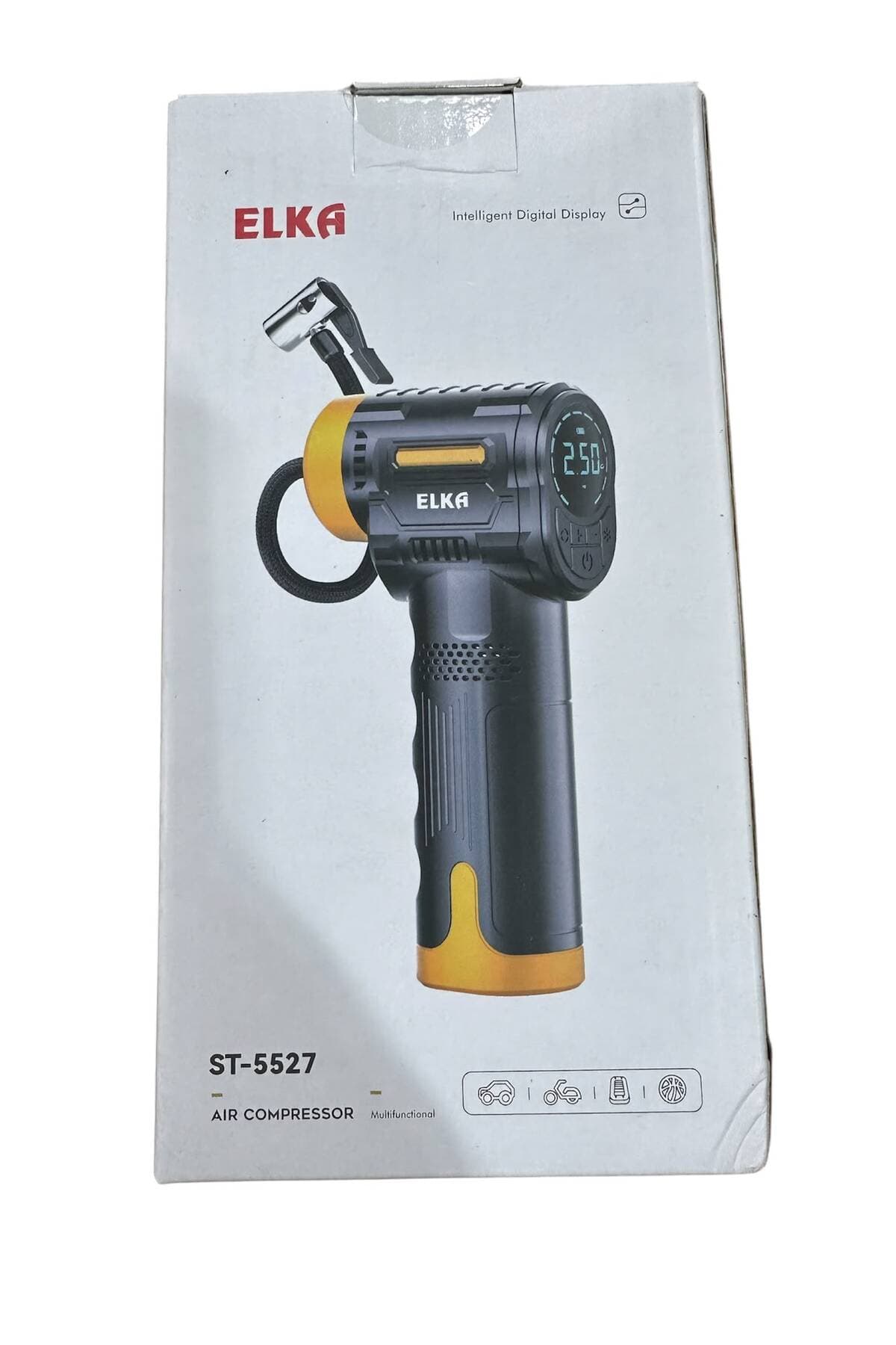 ELKA Şarjlı Taşınabilir Hava Kompresörü 150 PSI Dijital Lastik Şişirme Pompası LED Işıklı