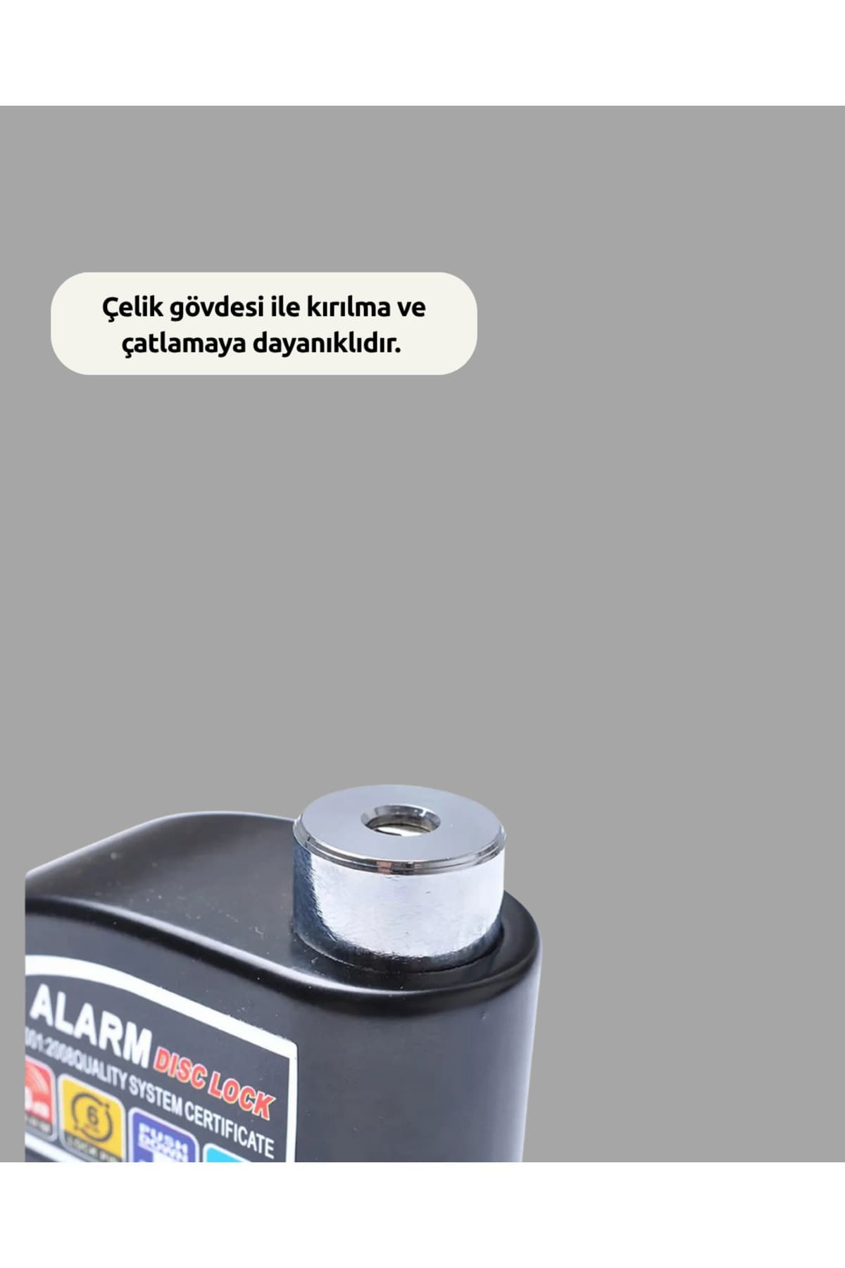 Lisinya Suya Dayanıklı 110dB Alarmlı Çelik Disk Kilidi Yeni Nesil -