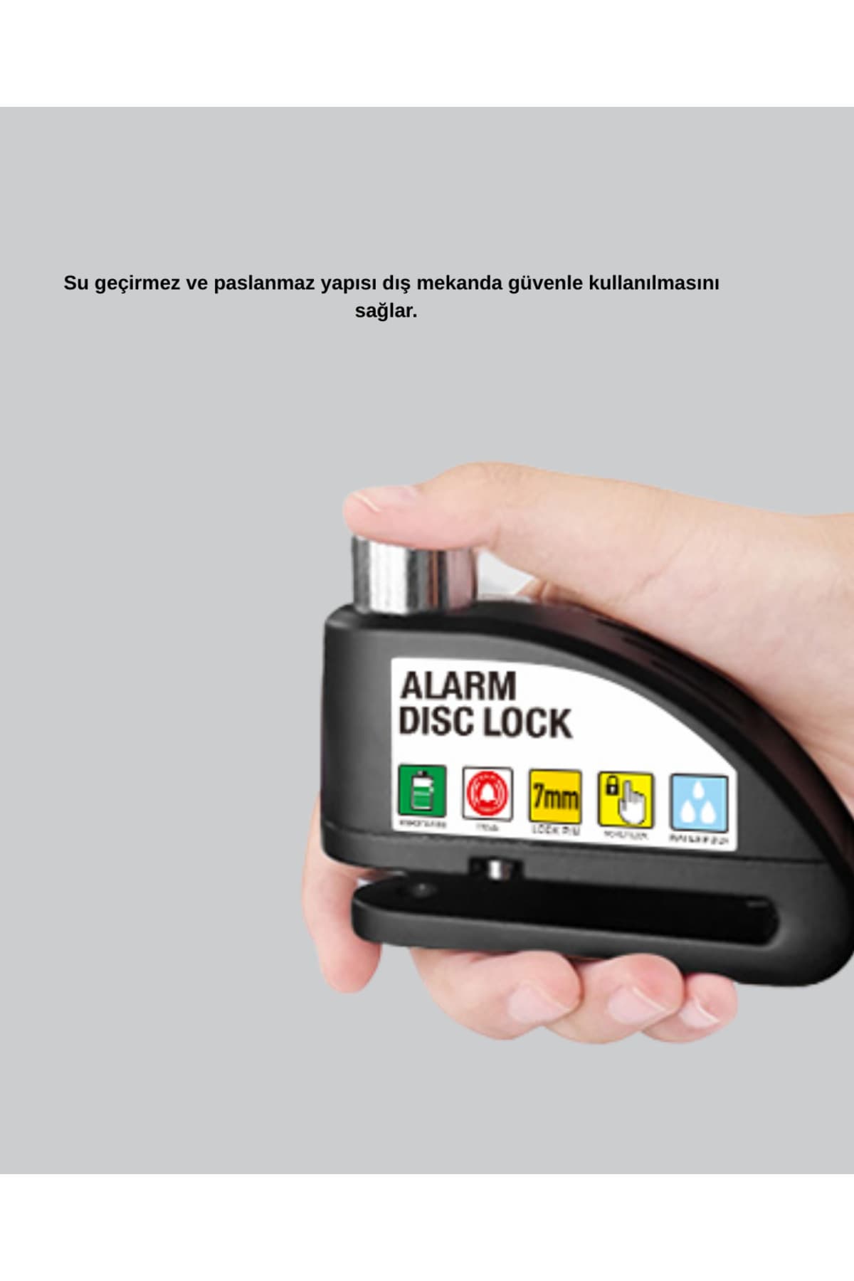 Lisinya 110 dB Alarmlı Disk Fren Kilidi Su Geçirmez Çelik Gövde Motosiklet Güvenlik -
