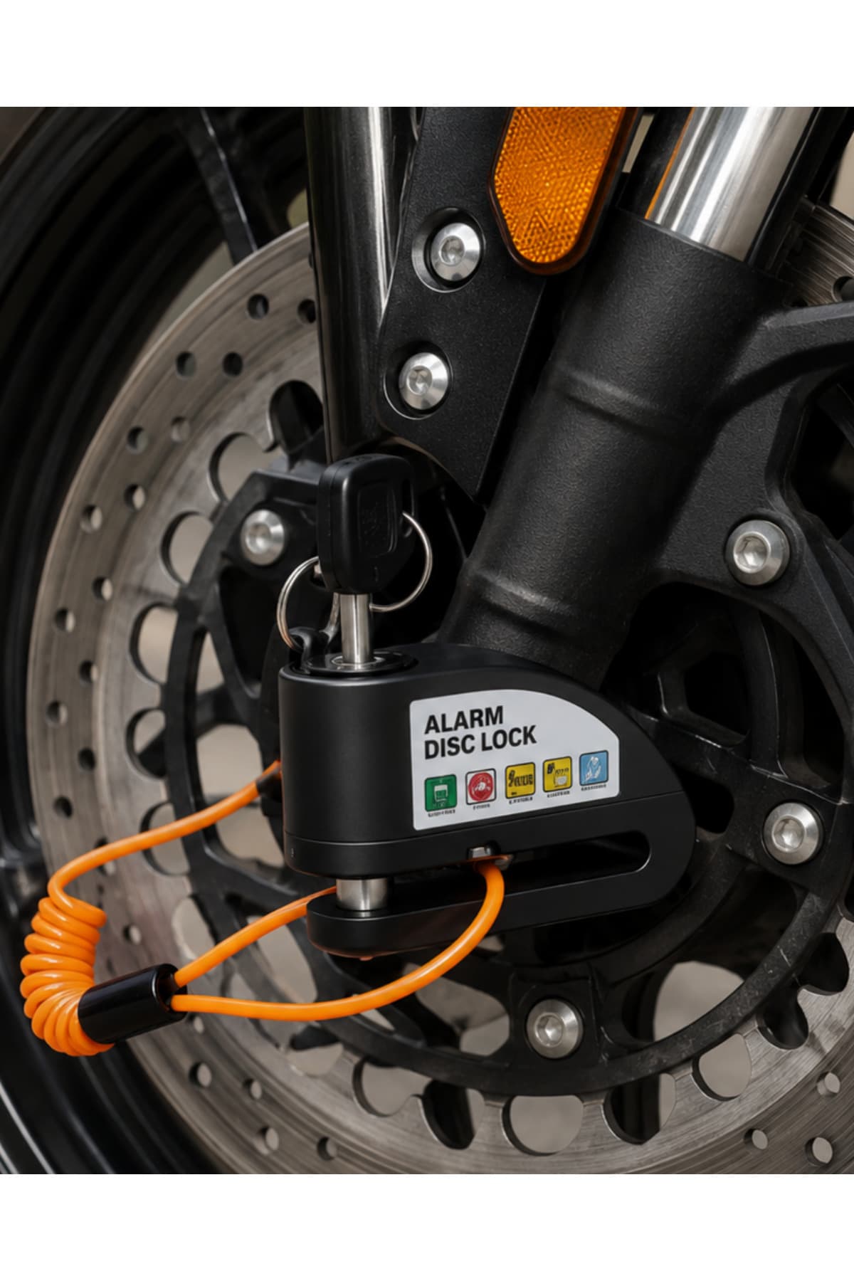 110 dB Alarmlı Disk Fren Kilidi Su Geçirmez Çelik Motosiklet Güvenlik Kilidi