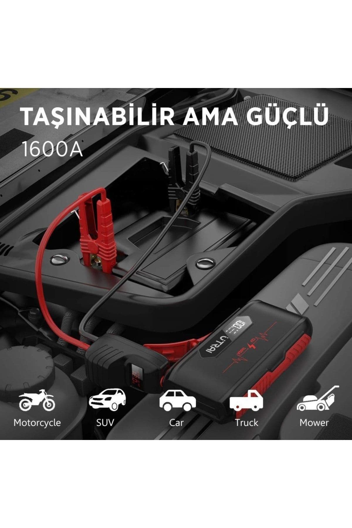 UTRAI Jstar 3 20000mah 1600a Jump Starter Taşınabilir Akü Takviye Cihazı Lcd Ekranlı (ÇANTA POWER BANK)