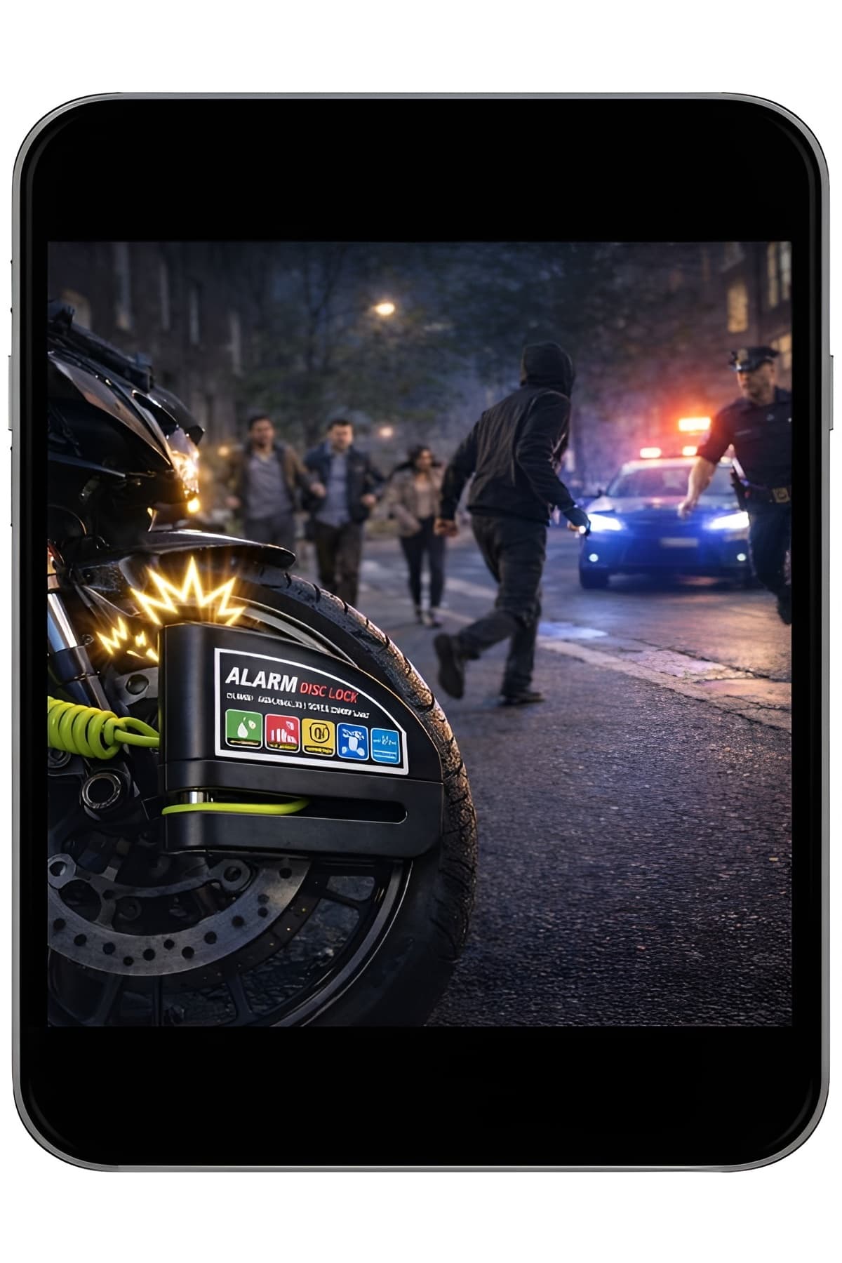 DEANB 110db Alarm'lı 7mm Çelik Pim Motosiklet Scoter Bisiklet Disk Kilidi Su Geçirmez Motor Kilit