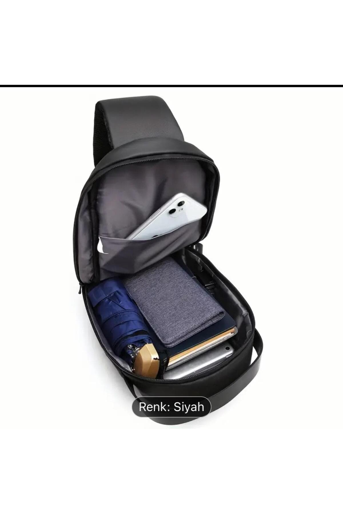 NEWISH POLO ACCESSORIES Siyah Motorcu Çapraz Omuz ve Bel Çantası Sert Kabuk Tasarımı Çift Yön Askılı