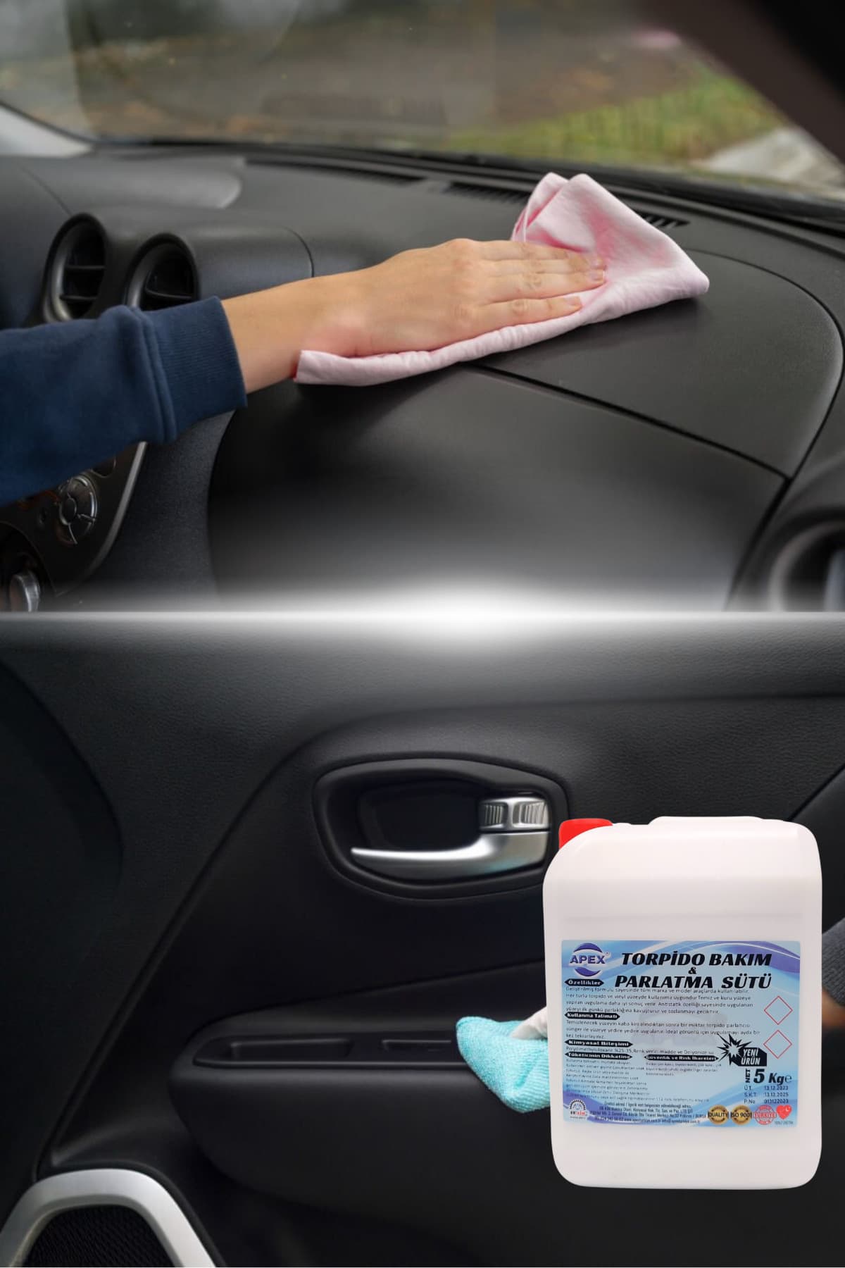 Apex Torpido Parlatıcı Süt ve Motor Jant Temizleyici 2'li Set - 5kg Araç Bakımı İçin İdeal İkili