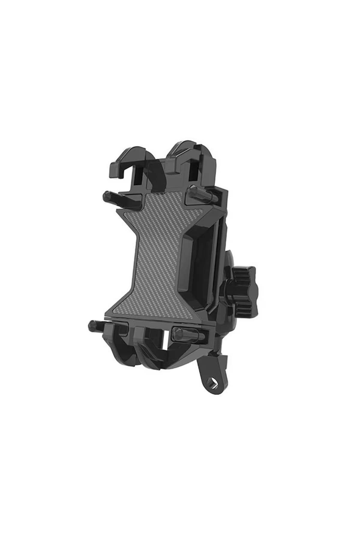 ZR844 Gidon ve Ayna Bağlantılı 360 Dönen Titreşim Önleyici Motosiklet Scooter Telefon Tutucu -AL5075