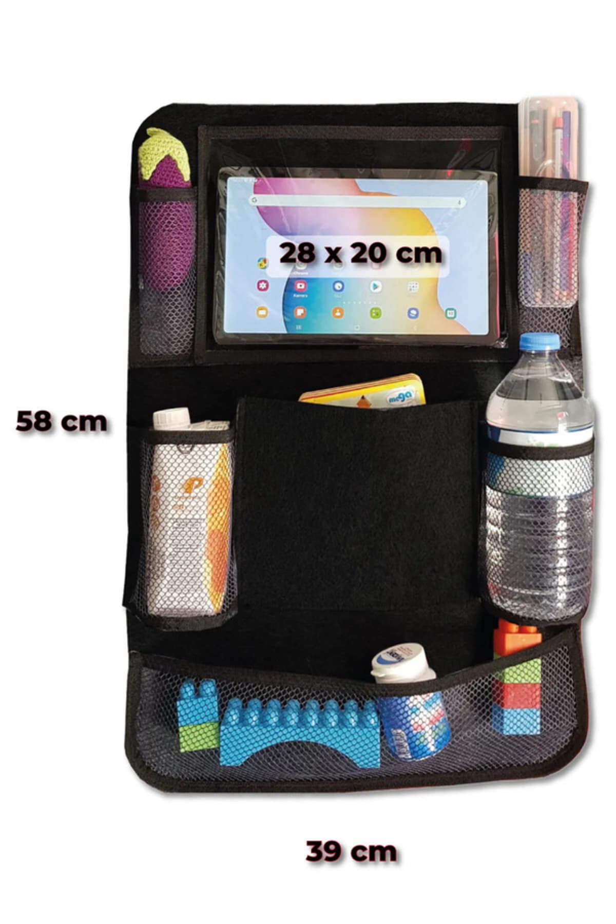Tablet Tutuculu Araba Koltuk Arkası Organizer – iPad & Tablet Uyumlu Araç İçi Düzenleyici