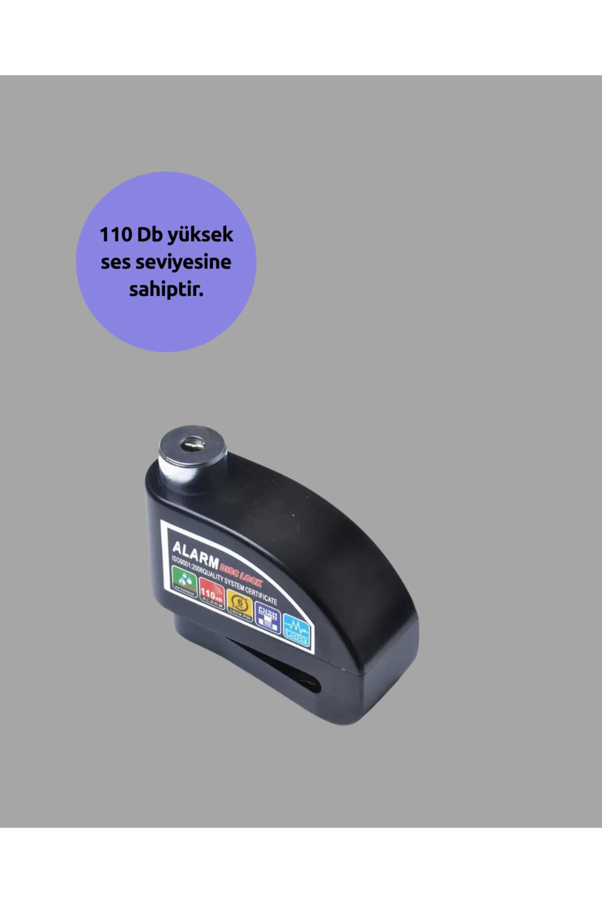 Suya Dayanıklı 110dB Alarmlı Çelik Disk Kilidi Yeni Nesil