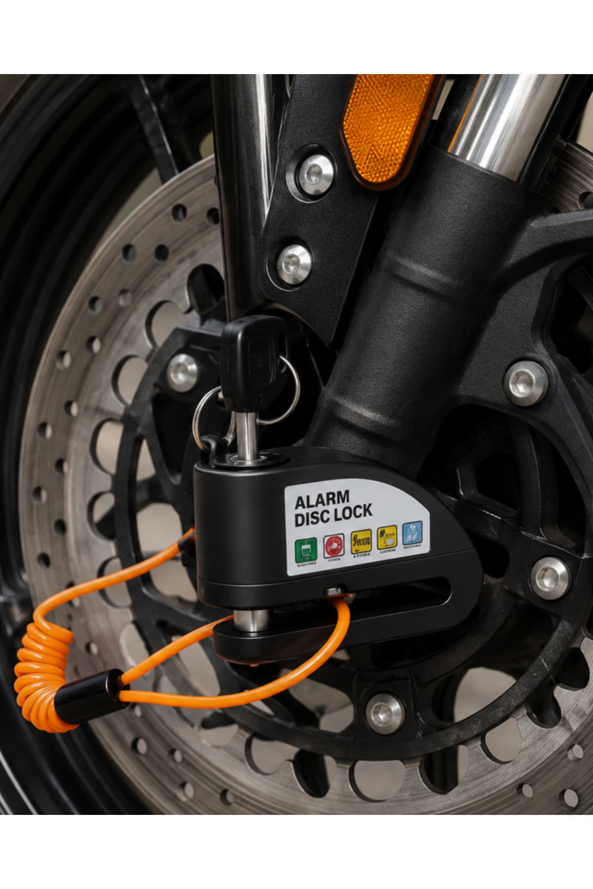 110 dB Alarmlı Disk Fren Kilidi Su Geçirmez Çelik Motosiklet Güvenlik Kilidi