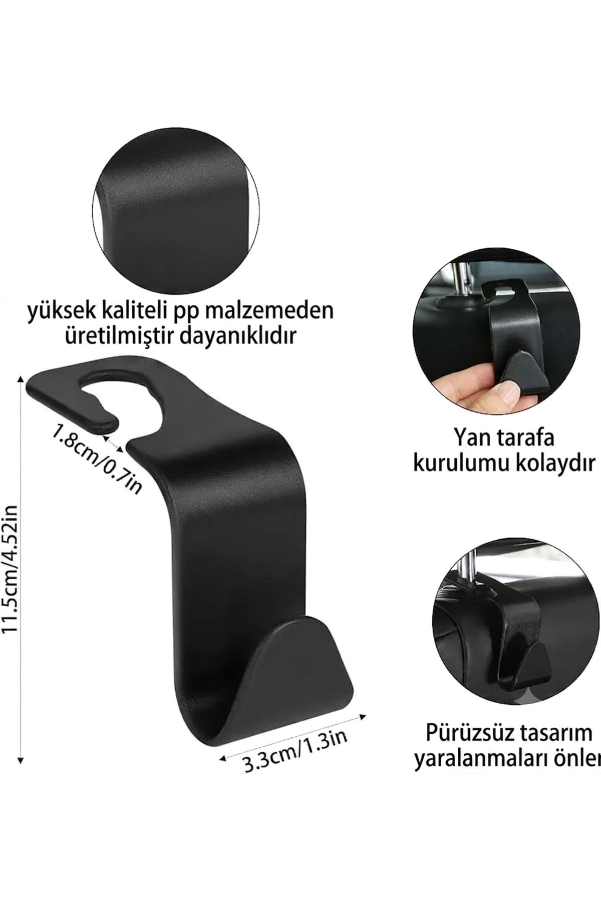 Araç koltuk arkası askı 6 adet - kanca askı - kolay kurulum