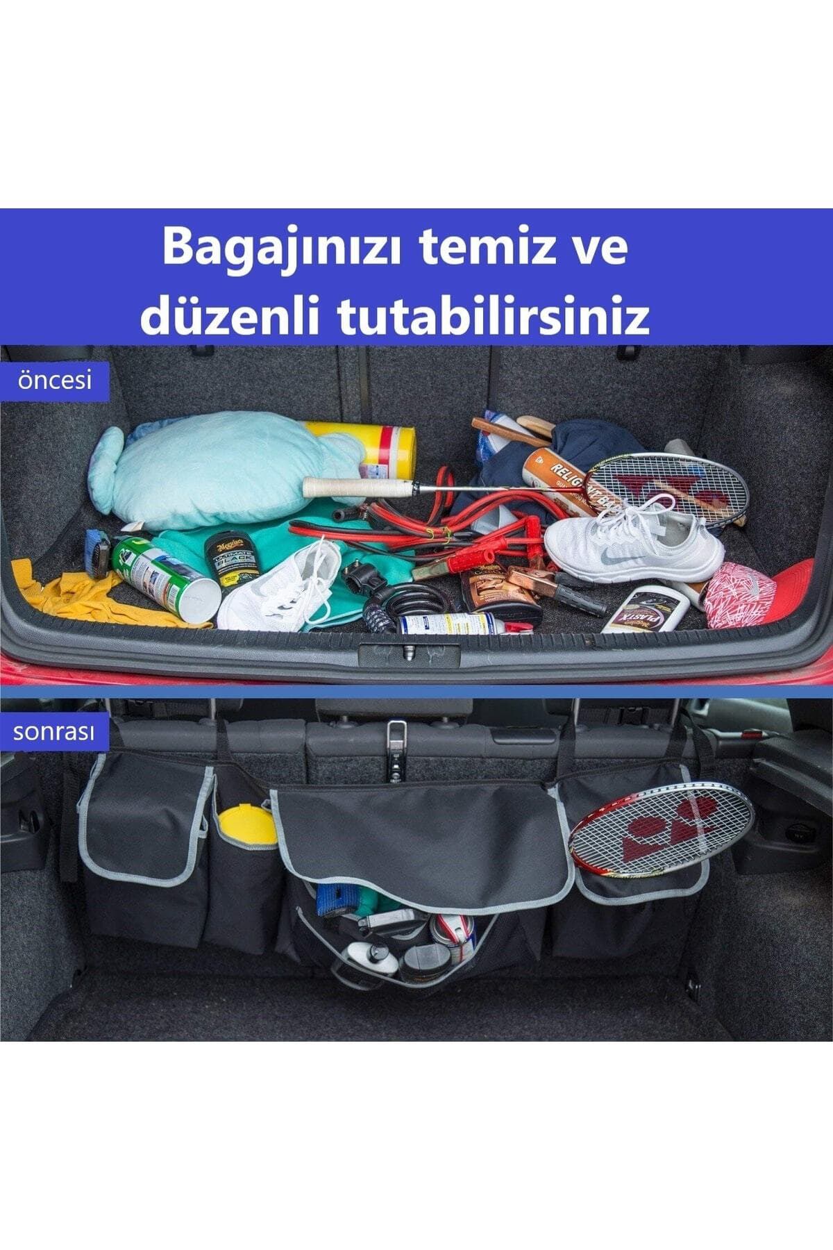 Oto Aksesuar Araba Oto Araç Içi Koltuk Arkası Asmalı Organizer Pratik Cepli Malzeme Koyma Çantası