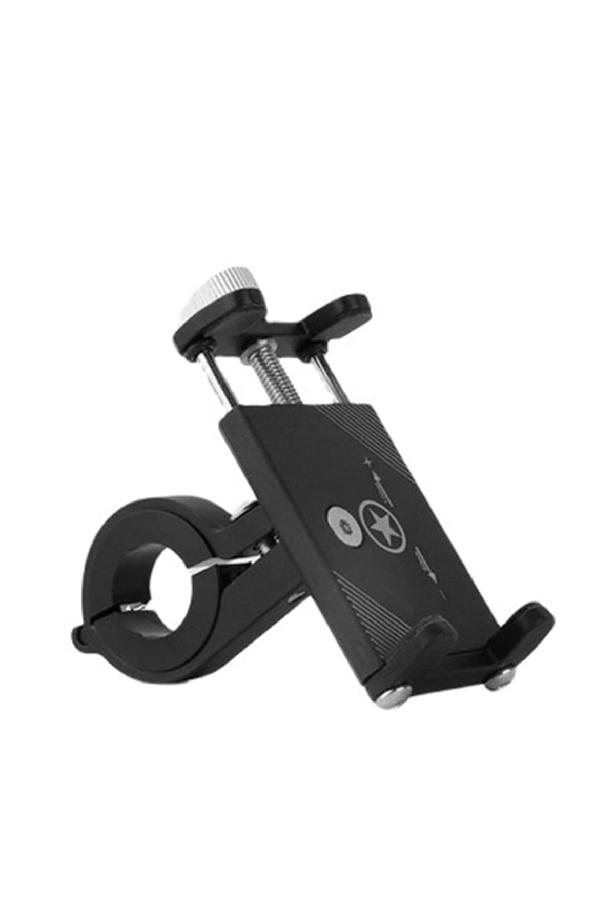 Metal Bisiklet Motosiklet Atv Telefon Tutucu Ayarlanabilir Siyah