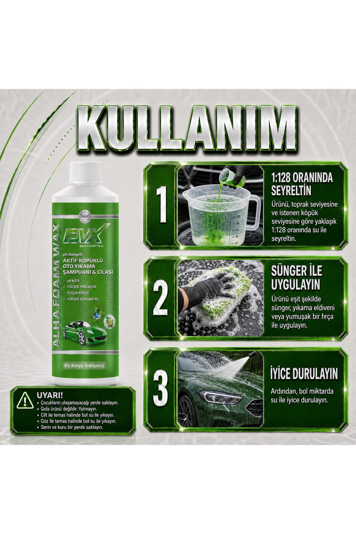 DVX by Alpha Foam Ph Nötr Cilalı Oto Yıkama Şampuanı 473 ml