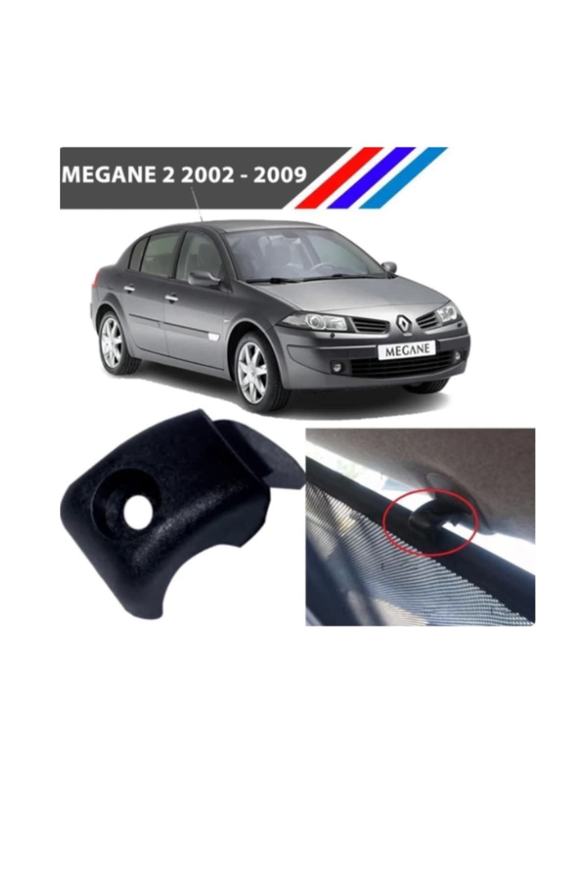 Megane 2 Uyumlu Arka Perde Klipsi Tutucusu Perdede Kalan Kısım