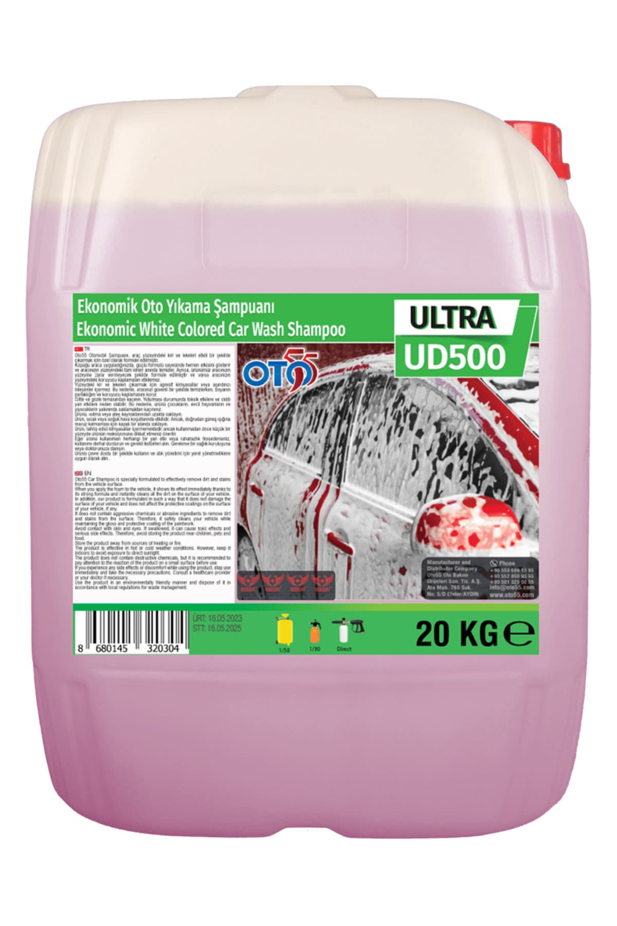 Oto Yıkama Şampuanı Cilalı Fırçalı 20 Kg (1/60 Konsantre)