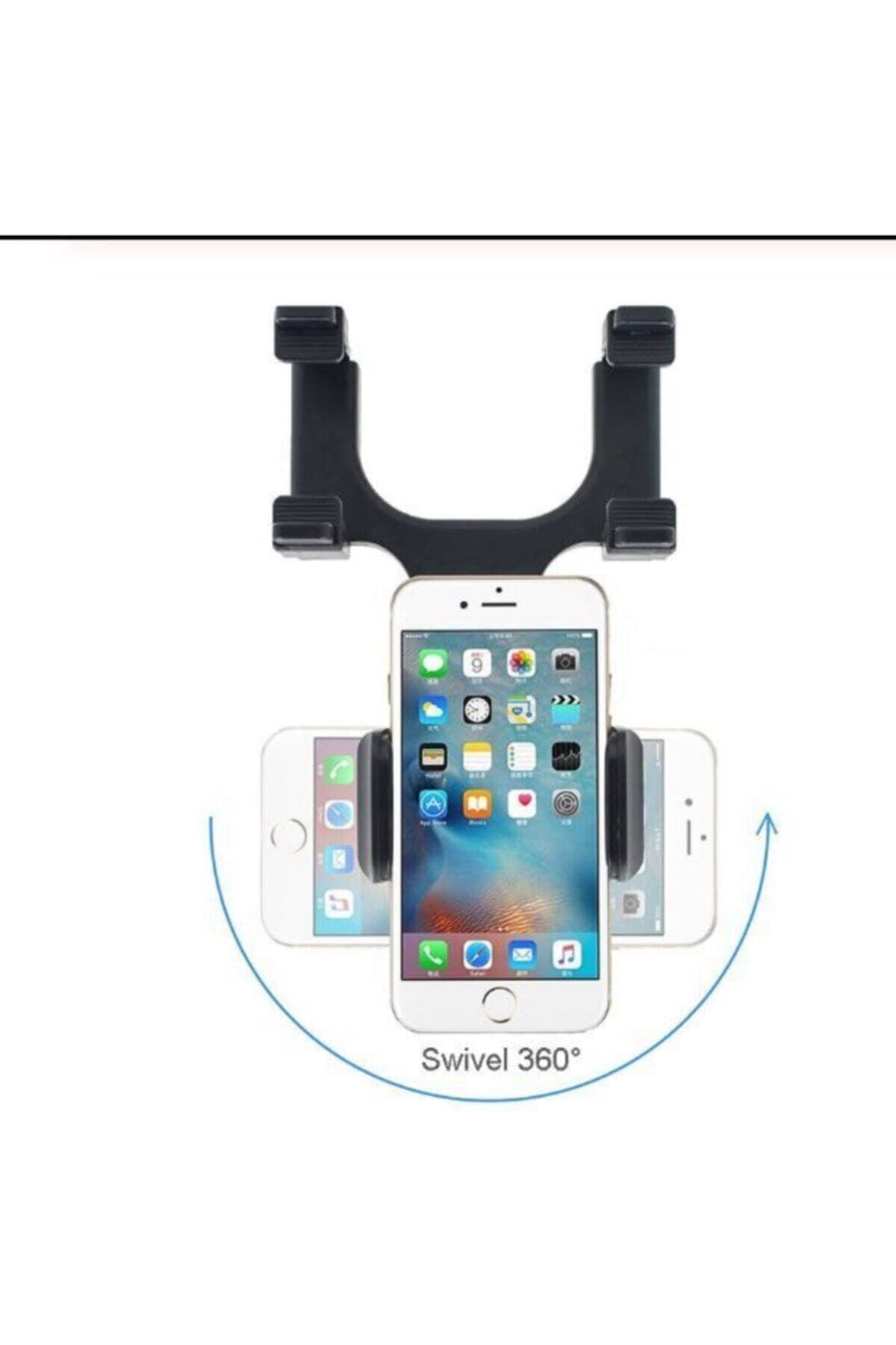 Att-18 360 Derece Apple Iphone Samsung Için Araba Dikiz Aynası Montaj Telefon Tutucu