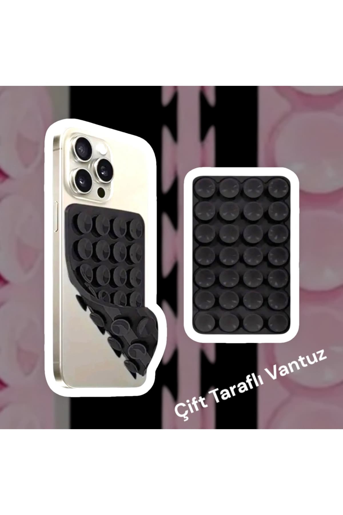 Slikon Çift Taraflı Vantuz Telefon Tutucu Vakum,Cama Yapışan Çift Taraflı