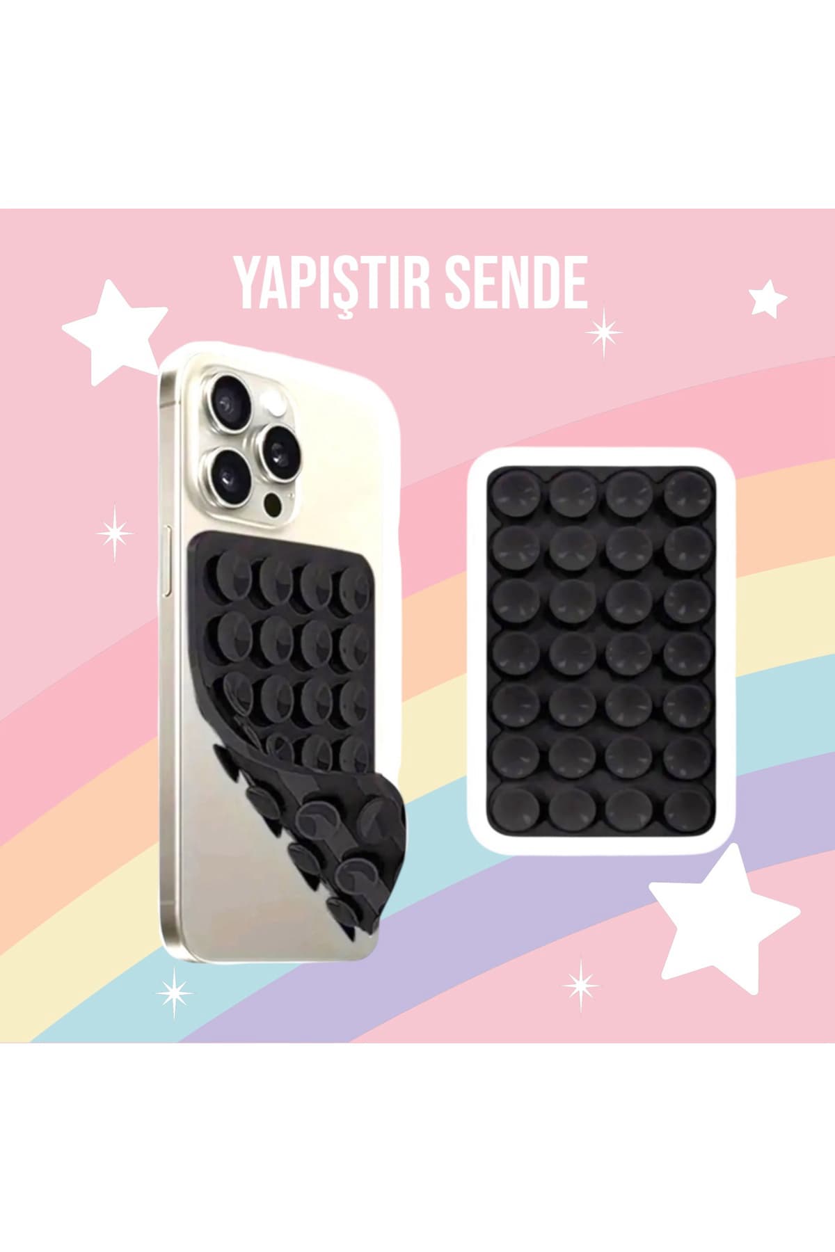 Slikon Çift Taraflı Vantuz Telefon Tutucu Vakum,Cama Yapışan Çift Taraflı