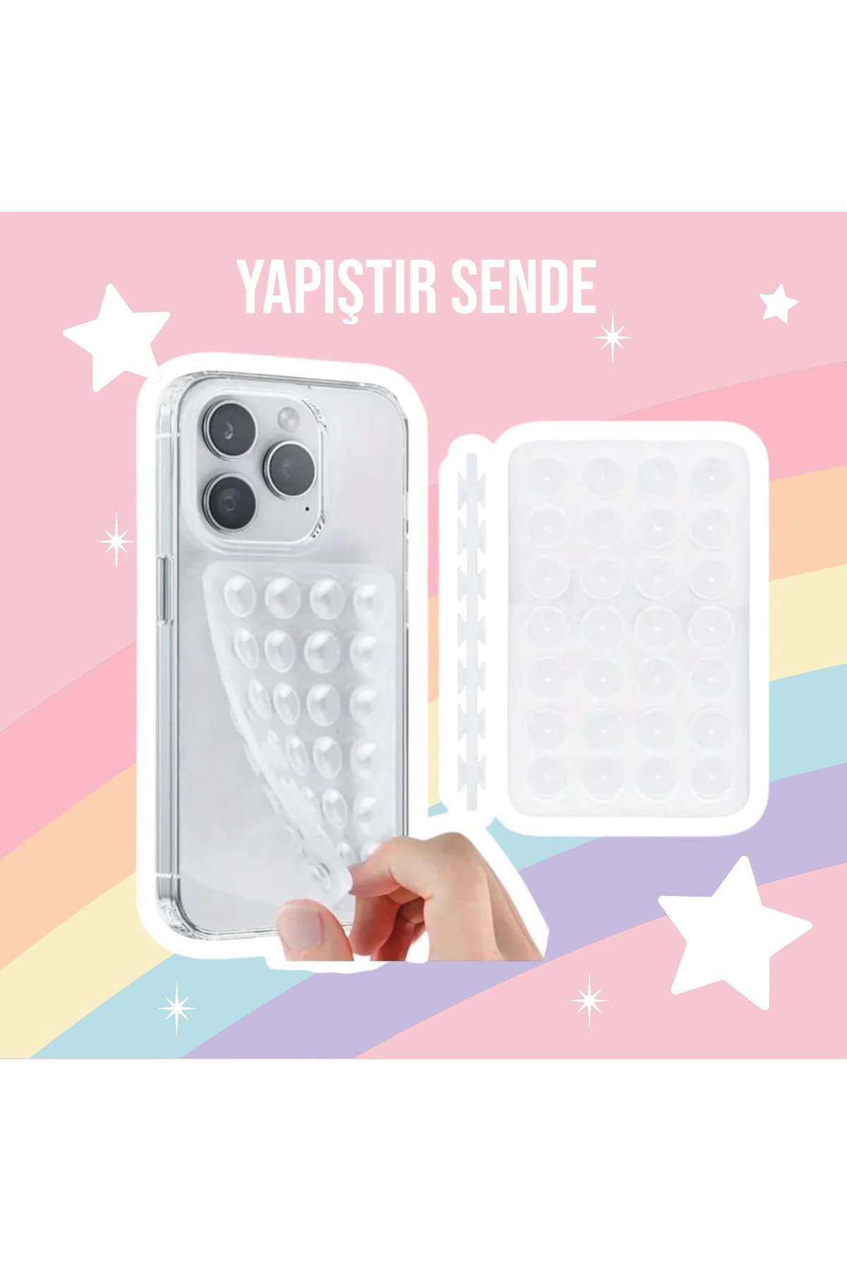 Slikon Çift Taraflı Vantuz Telefon Tutucu Vakum,Cama Yapışan Çift Taraflı
