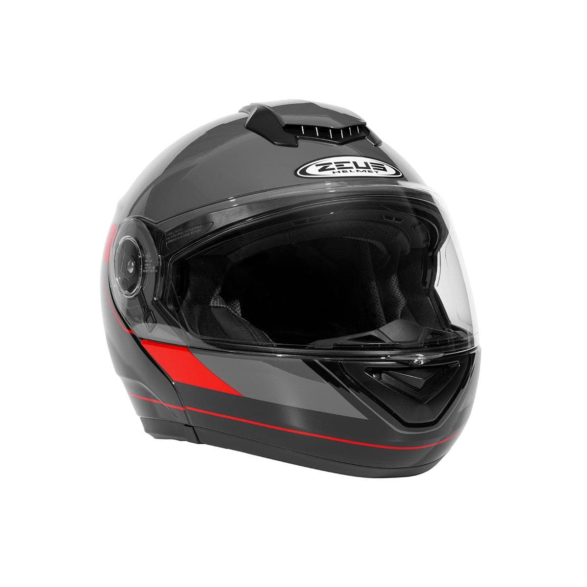 Zeus Zeus ZS-3050 BE7 Grey Red Çene Açılır Kask