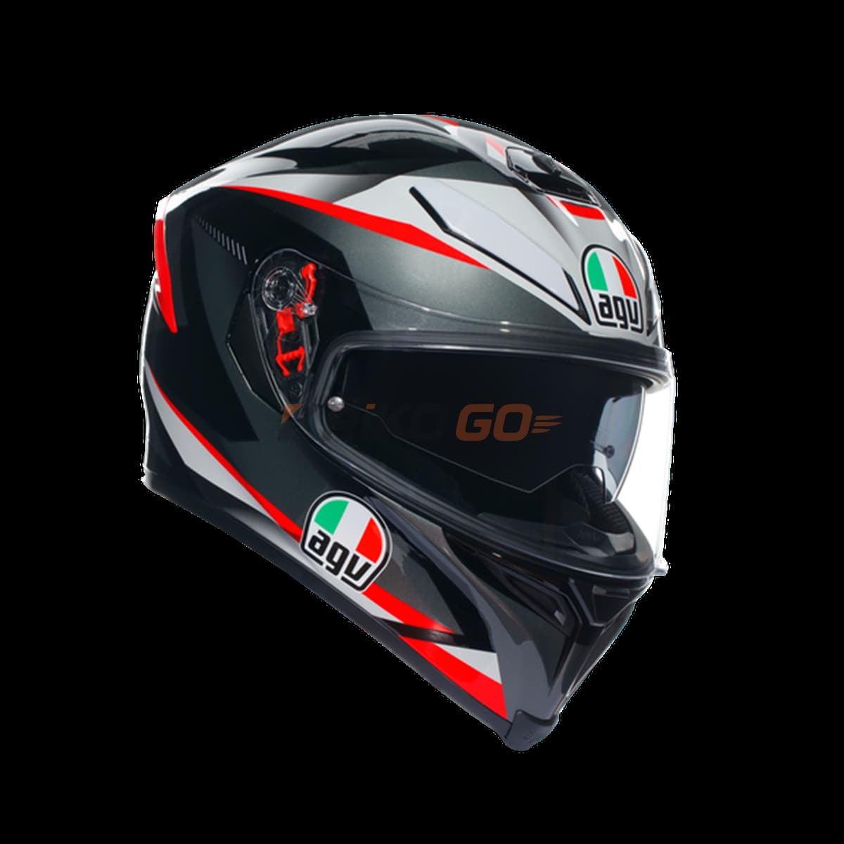 Agv K5 S Multi Plasma Black Grey Red Kapalı Kask