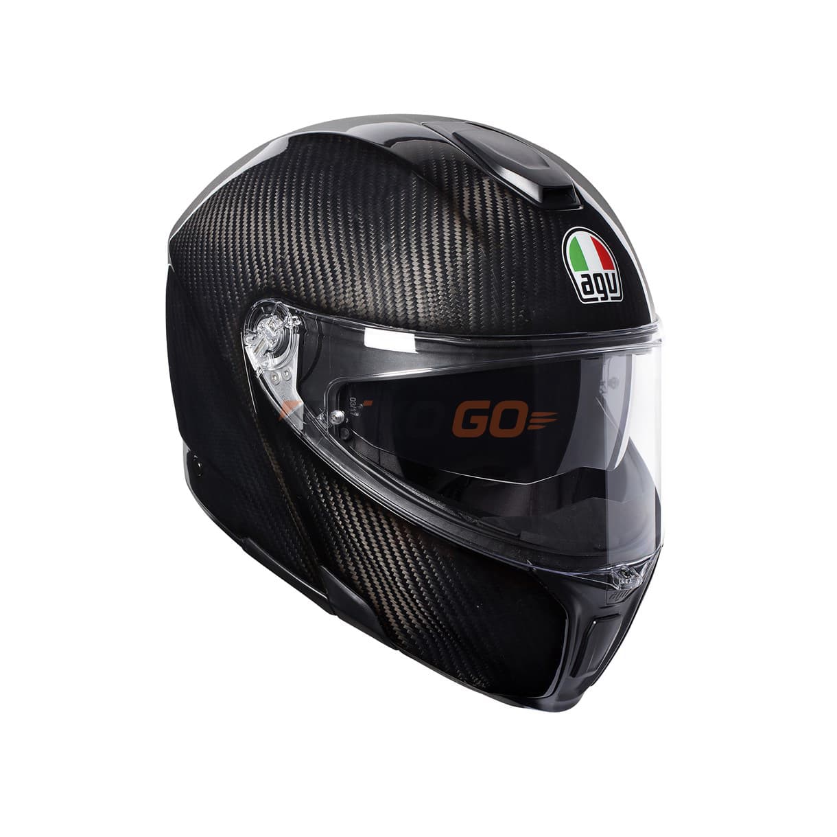 Agv Sportmodular Solid Plk Glossy Carbon Çene Açilir Kask
