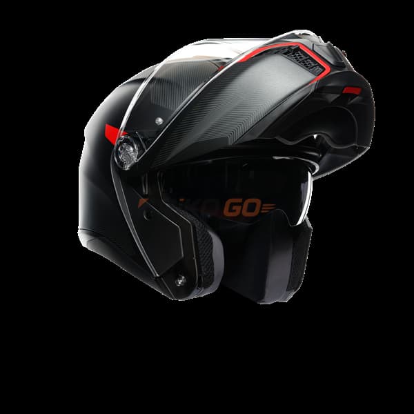 Agv Agv Tourmodular Frequency Matt Gun Metal Red Çene Açılır Kask