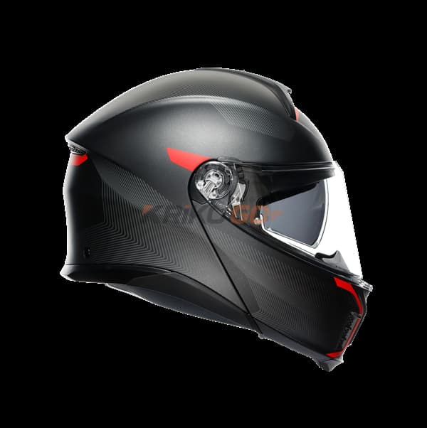 Agv Agv Tourmodular Frequency Matt Gun Metal Red Çene Açılır Kask