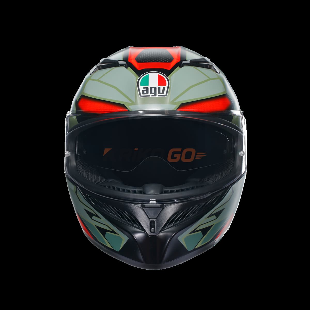 Agv Agv K3  Decept Matt Black Green Red Kapalı Kask