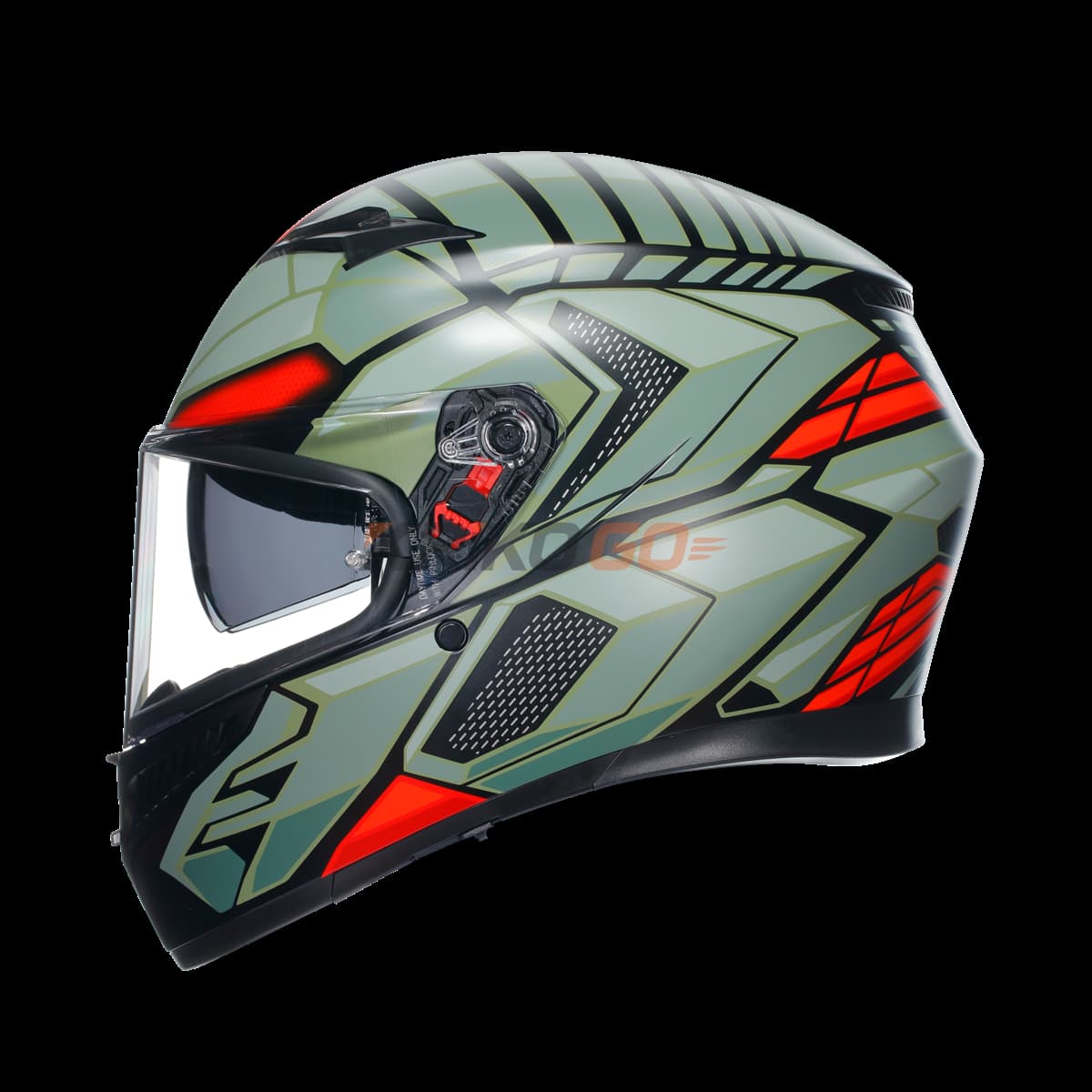 Agv Agv K3  Decept Matt Black Green Red Kapalı Kask