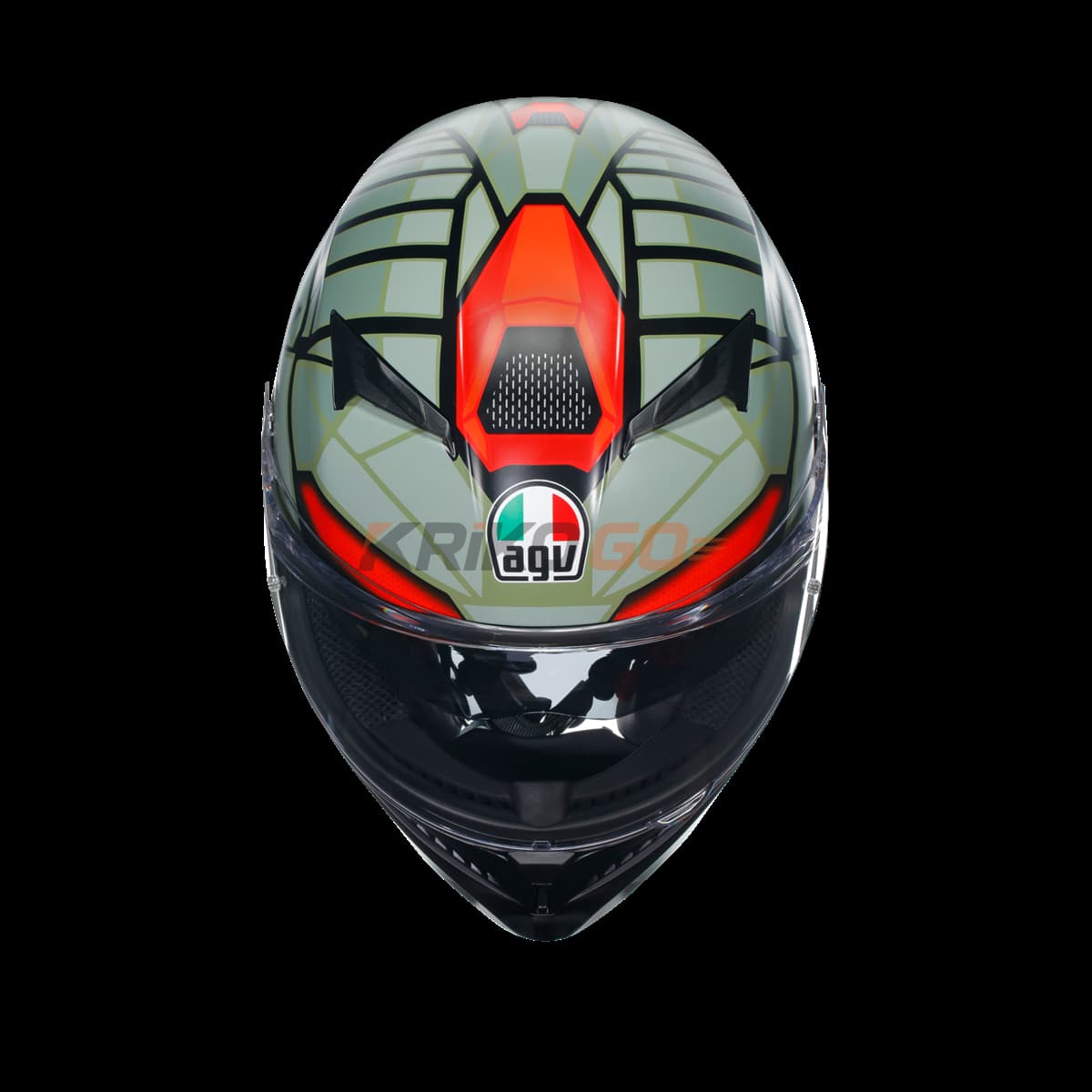 Agv Agv K3  Decept Matt Black Green Red Kapalı Kask