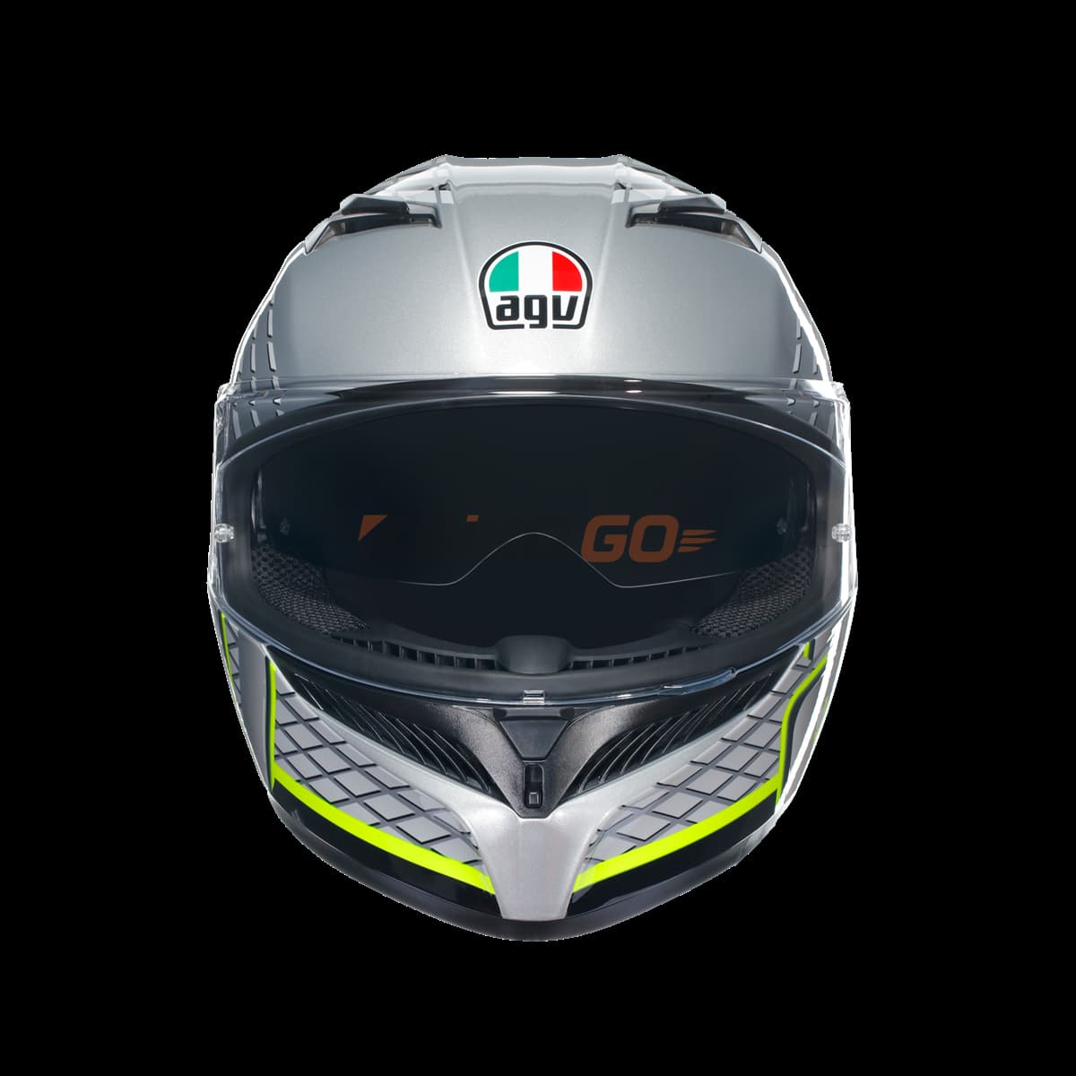 Agv Agv K3  Fortify Grey Blk Yellow Fluo Kapalı Kask
