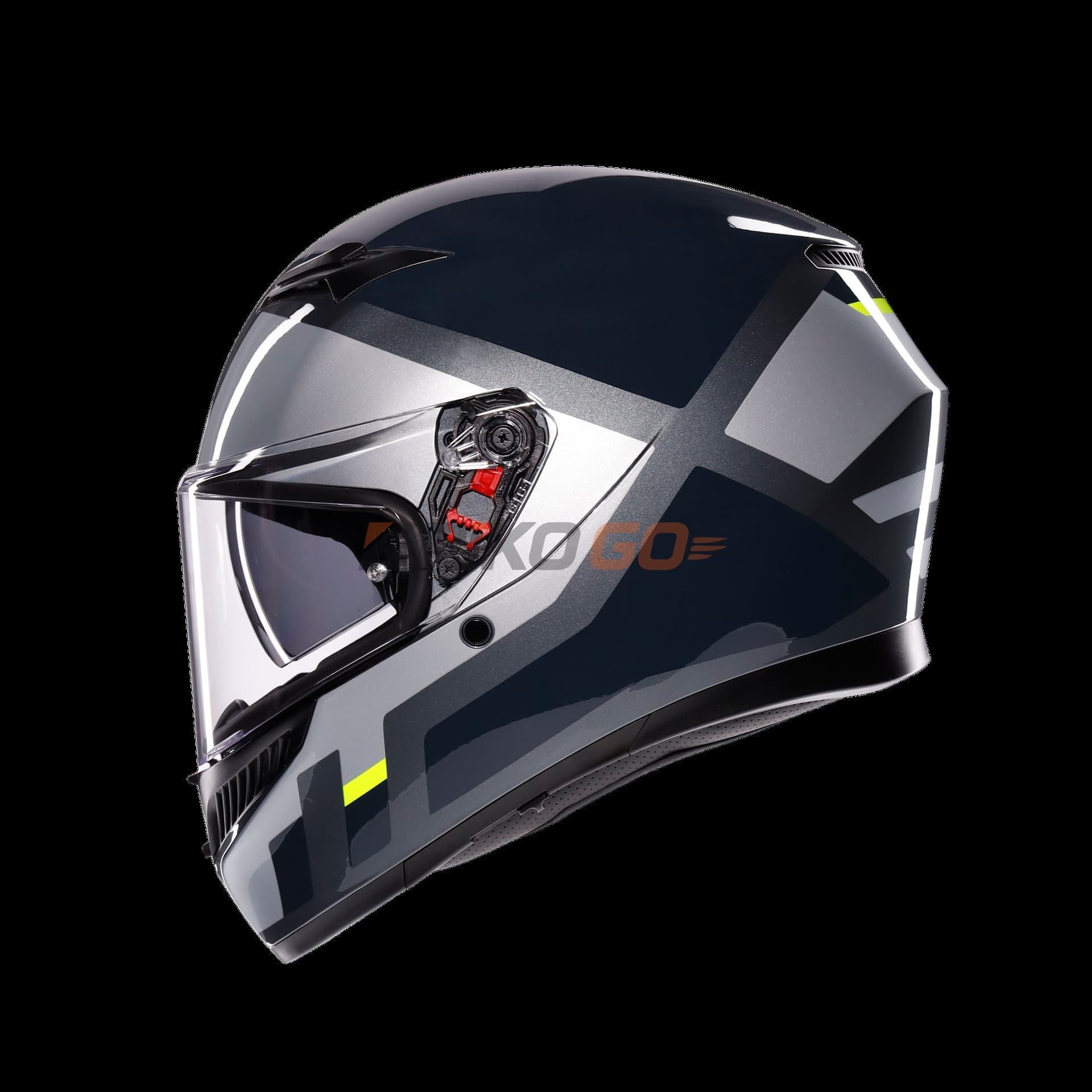 Agv Agv K3 Mplk Shade Grey Yellow Fluo Kapalı Kask