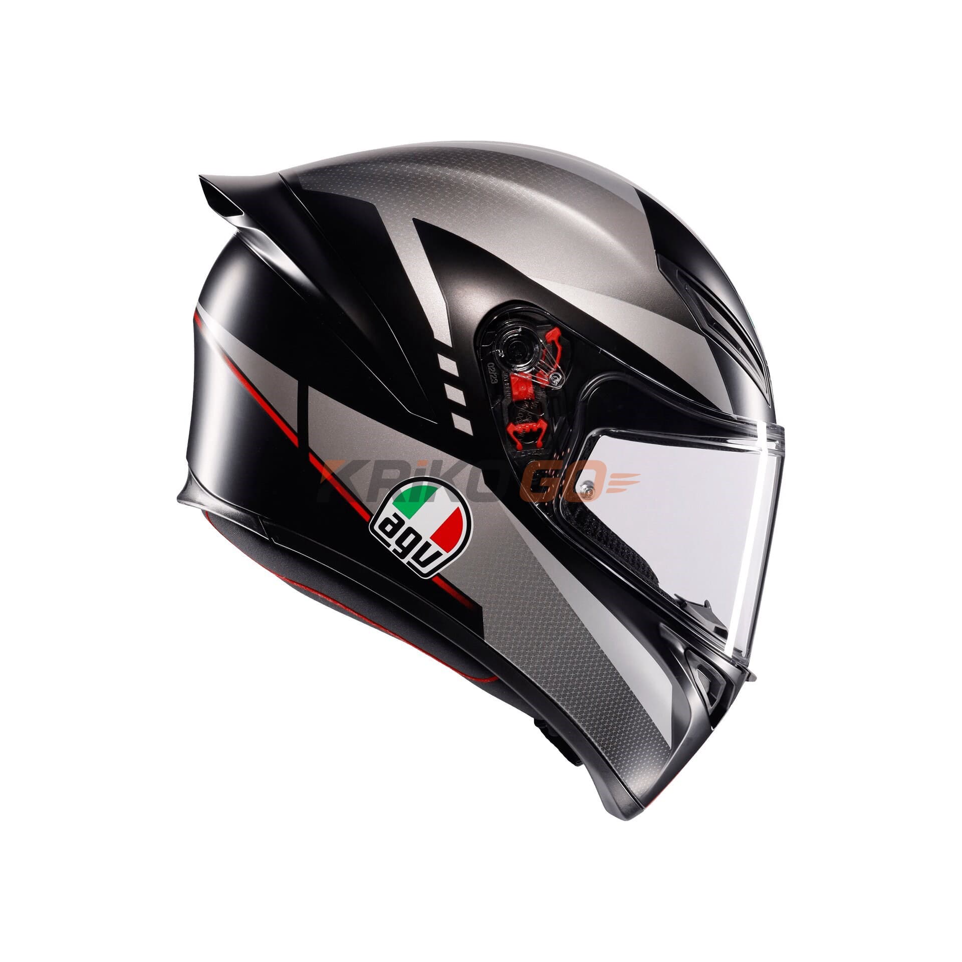Agv Agv K1 S Lap Matt Black Grey Red Kapalı Kask
