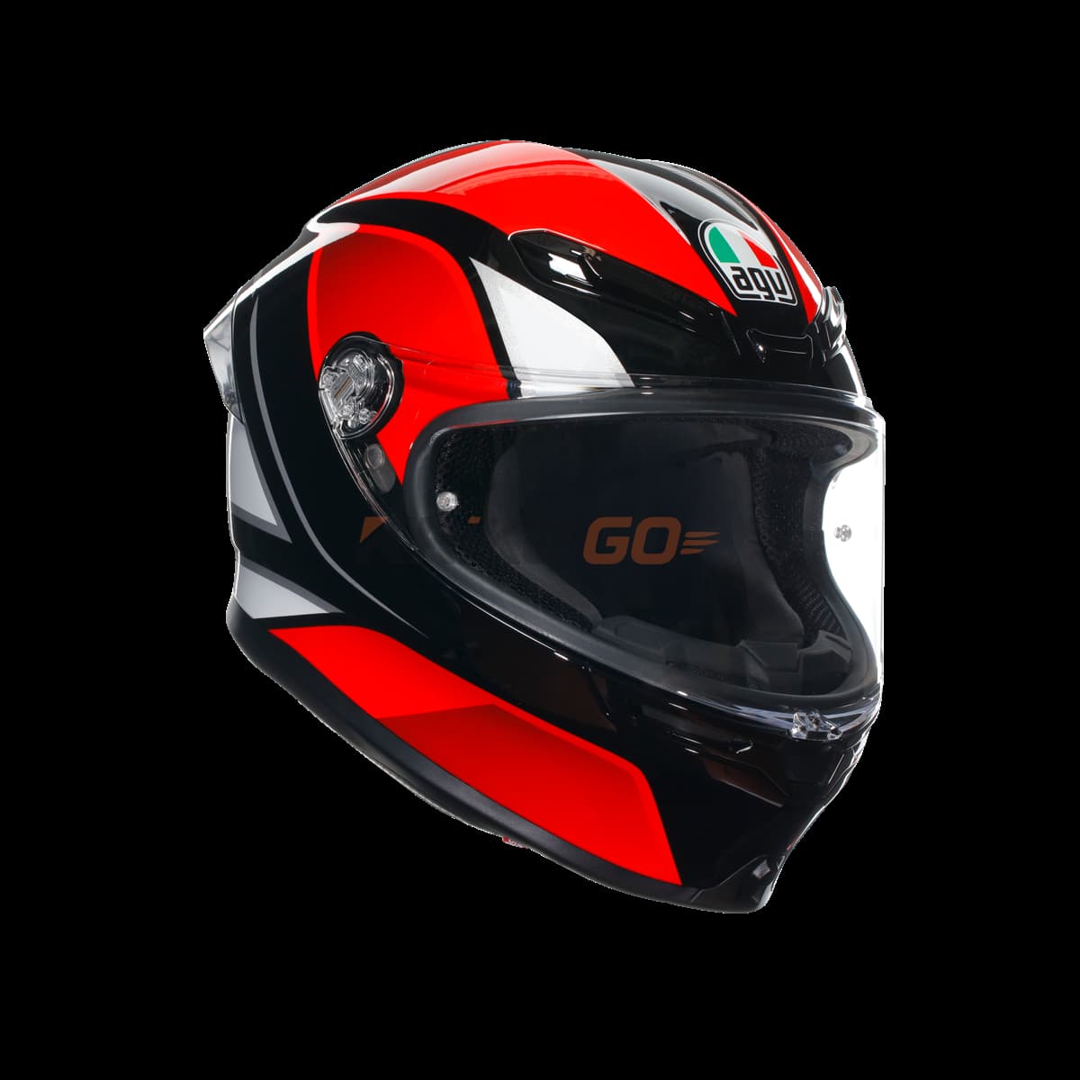 Agv K6 S Hyphen Black Red White Kapalı Kask