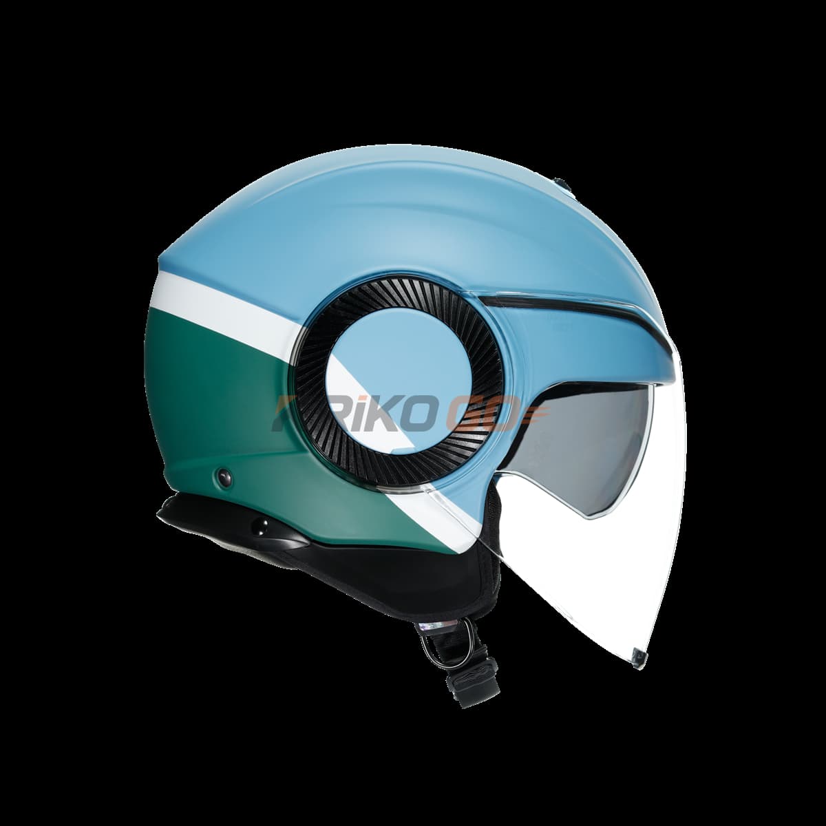Agv Agv Orbyt Multi Block Matt İron Blue Green Açık Kask