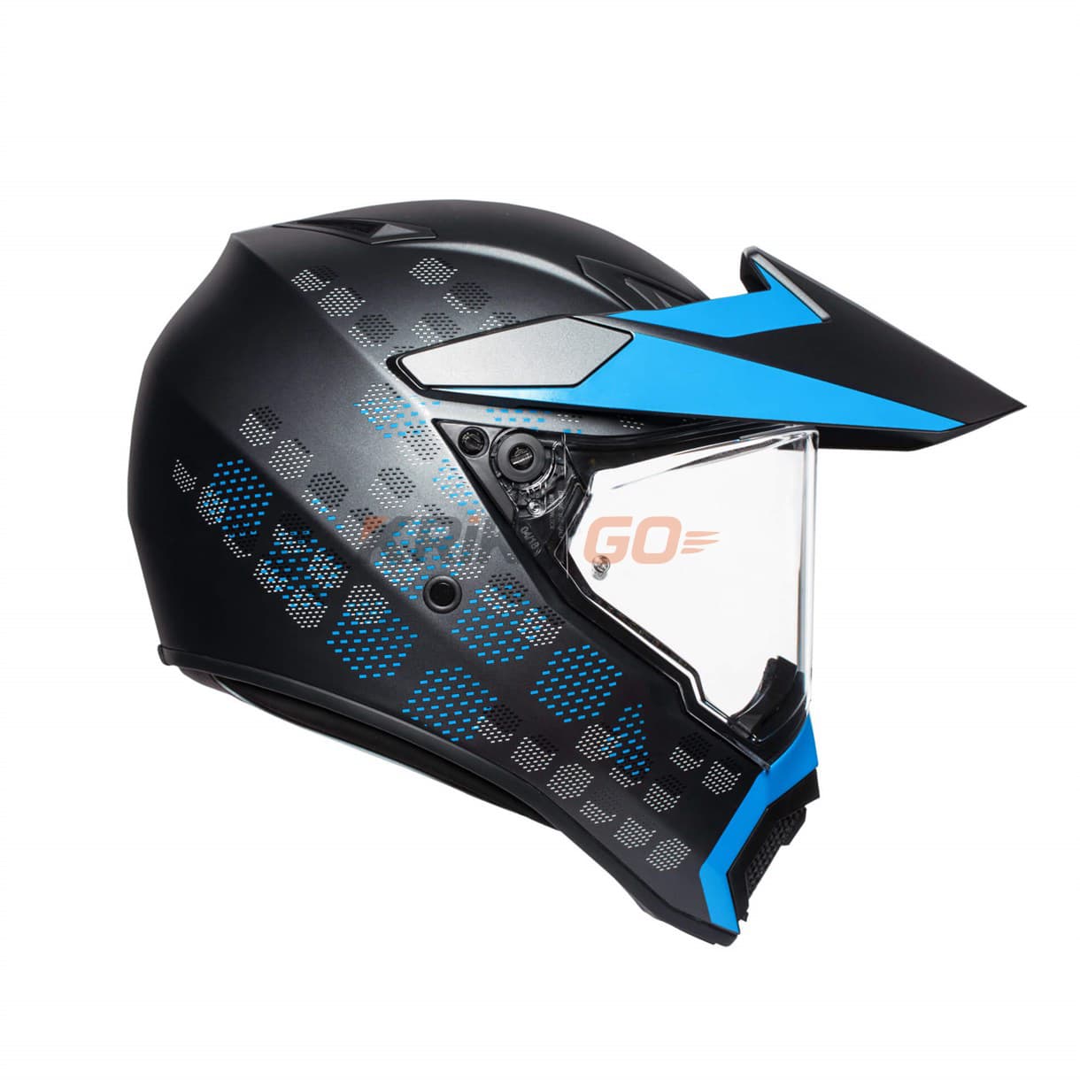 Agv Agv AX9 Multi Antartica Matt Black/Cyan Kapalı Kask