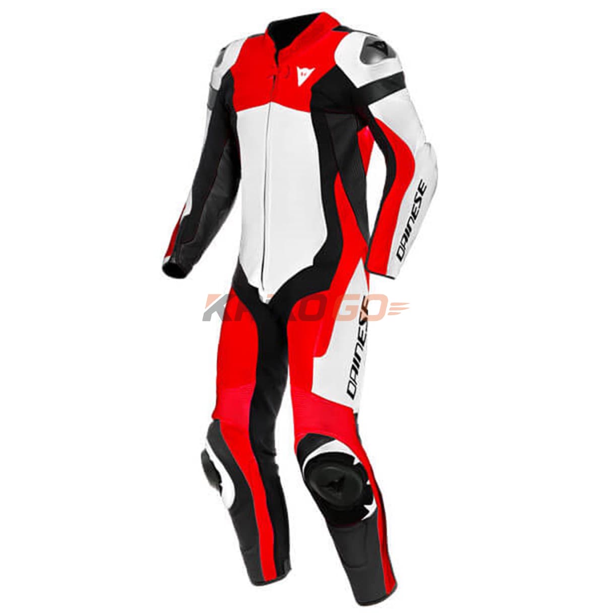 Dainese Dainese Assen 2 White Lava Red Black Tek Parça Delikli Deri Tulum