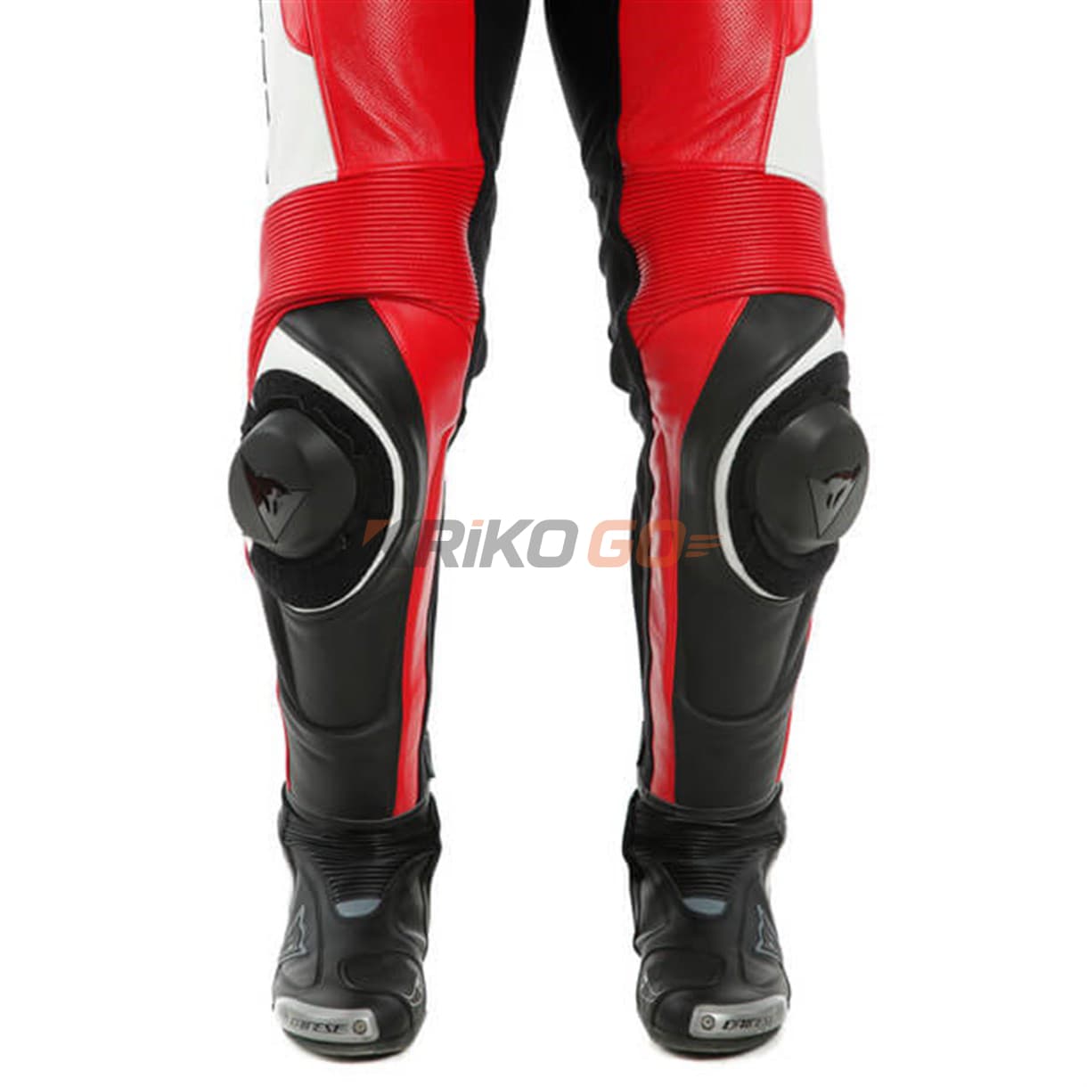 Dainese Dainese Assen 2 White Lava Red Black Tek Parça Delikli Deri Tulum