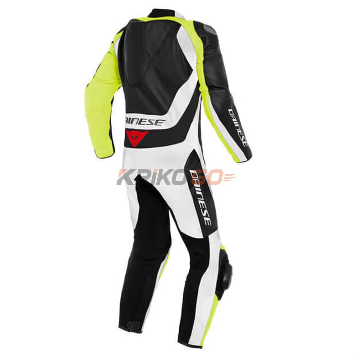 Dainese Dainese Assen 2 Black White Fluo Yellow Tek Parça Delikli Deri Tulum