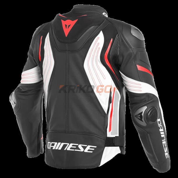 Dainese Dainese Super Speed 3 Siyah Black White Fluo Red Delikli Deri Motosiklet Montu