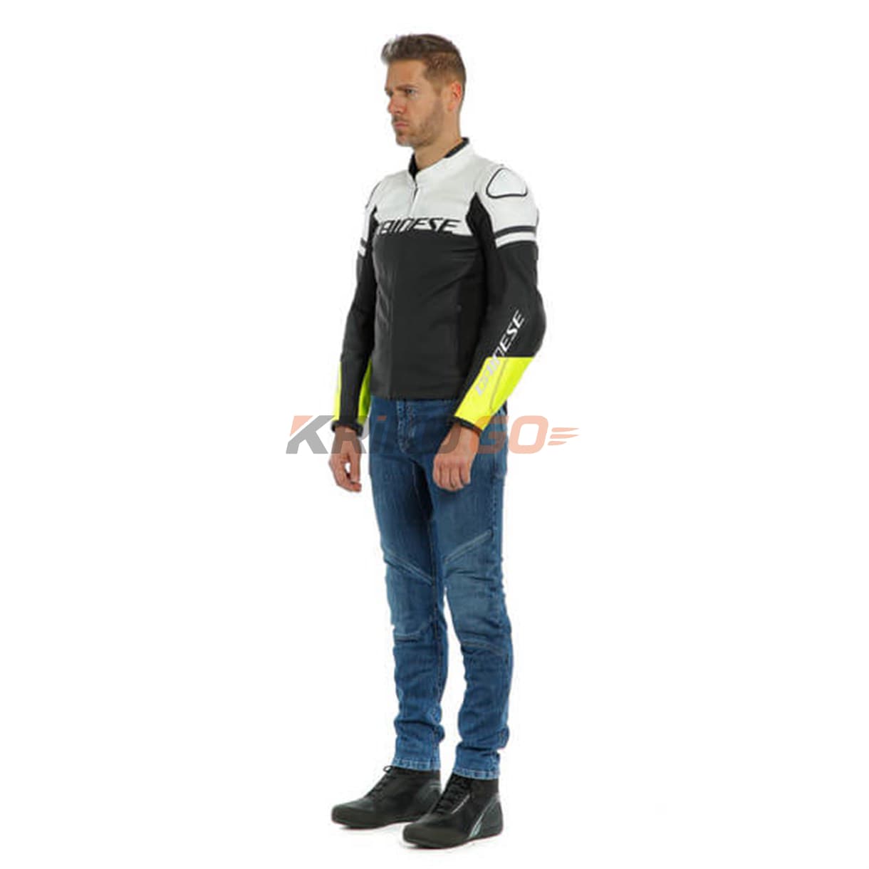 Dainese Dainese Agile Matt White Fluo Yellow Deri Mont