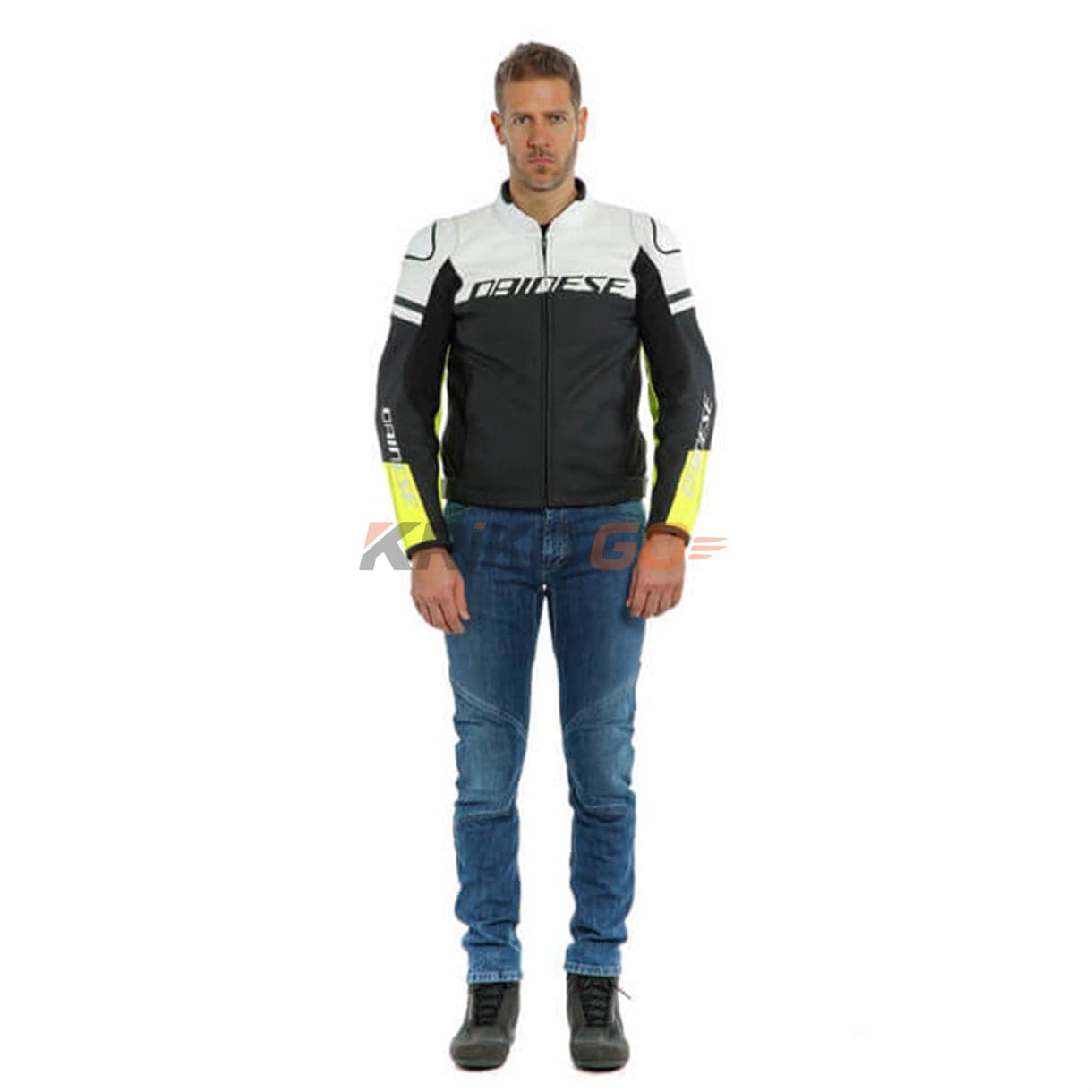 Dainese Dainese Agile Matt White Fluo Yellow Deri Mont