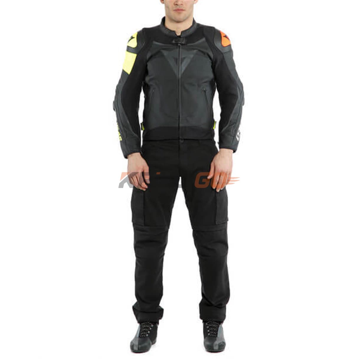 Dainese Dainese Vr46 Victory Black Fluo Yellow Deri Mont